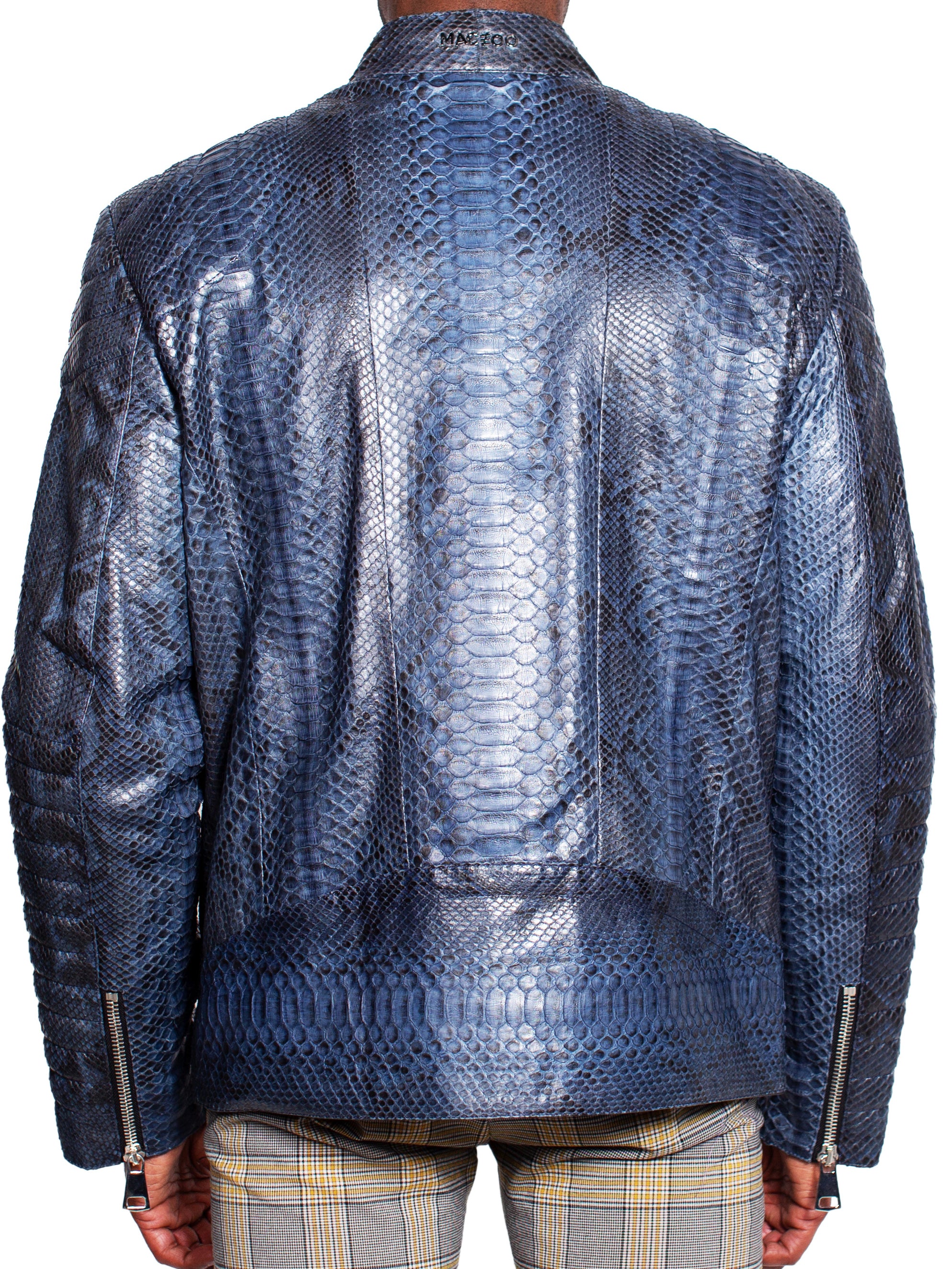 Leather PythonBiker Blue