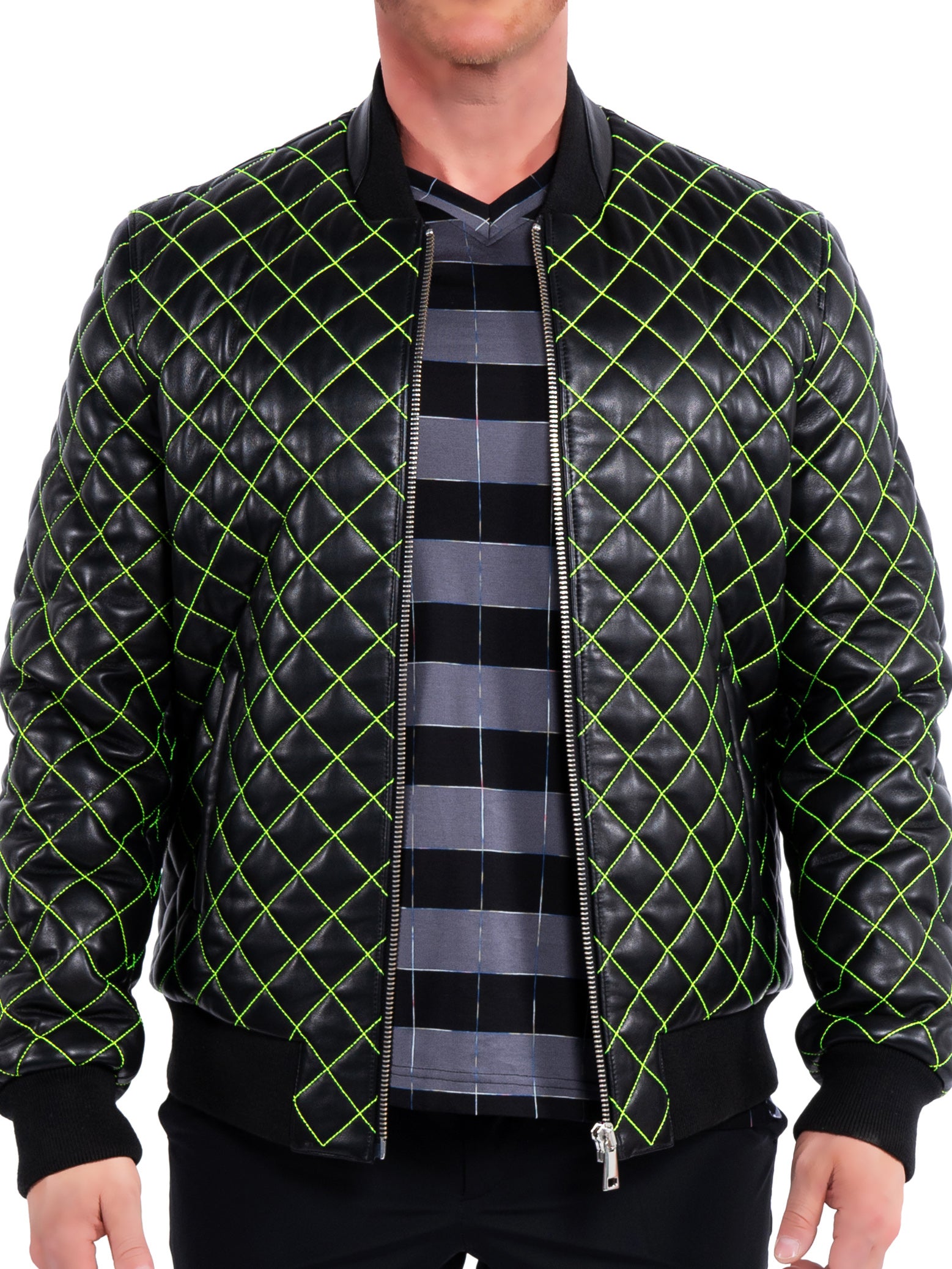 Leather QuiltGreen Black