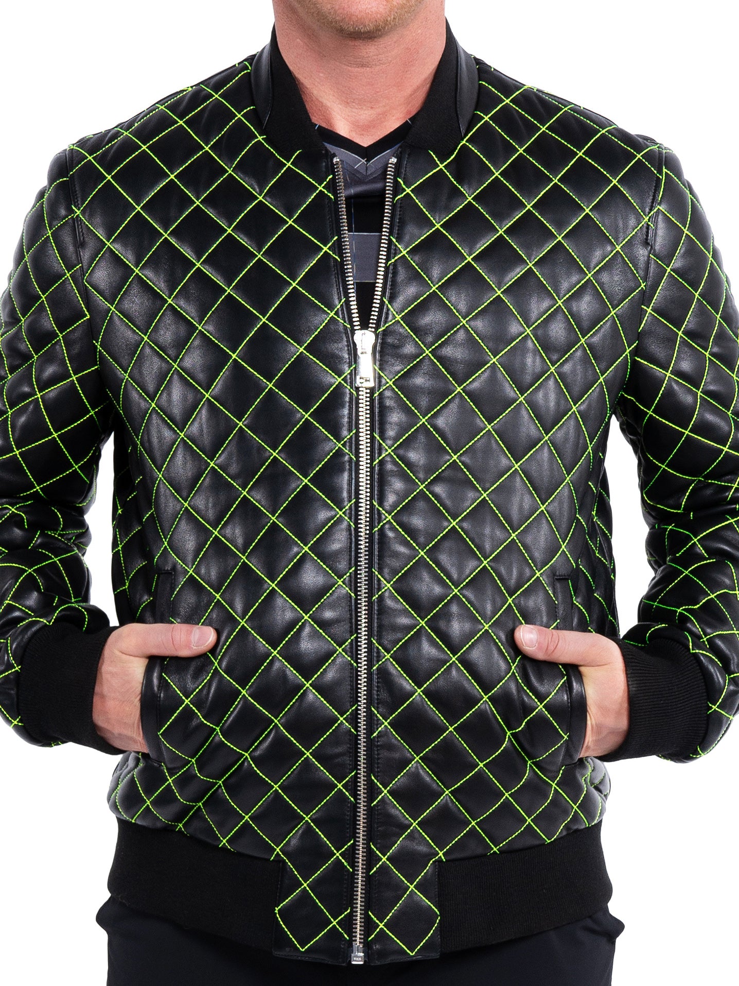 Leather QuiltGreen Black