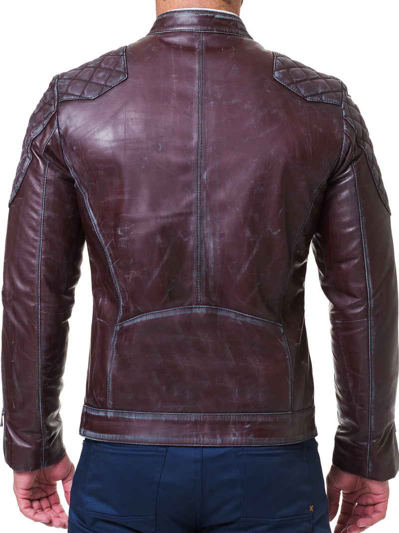 Leather Quilted Burgundy