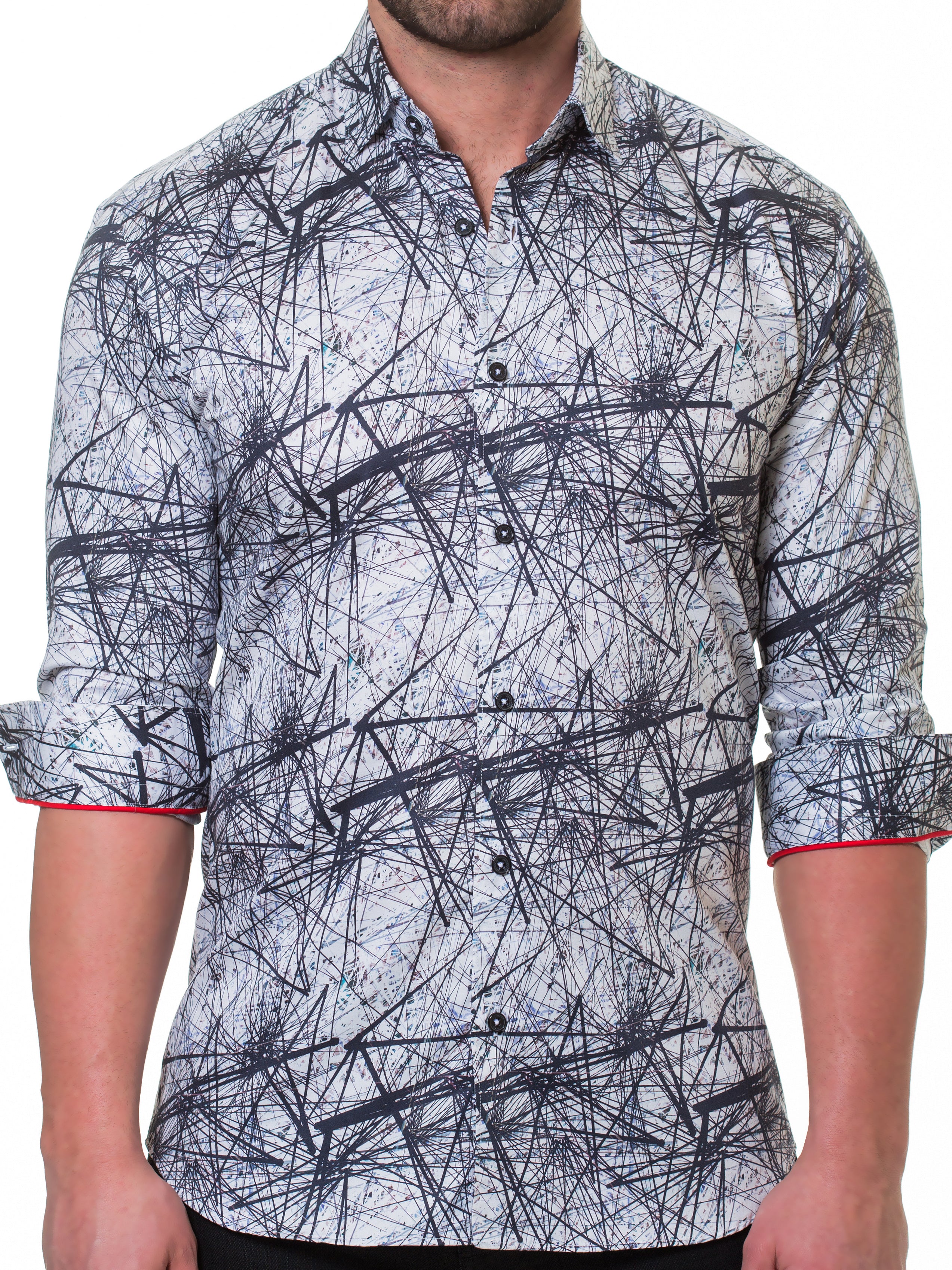 Luxor Nerve Grey Print Shirt
