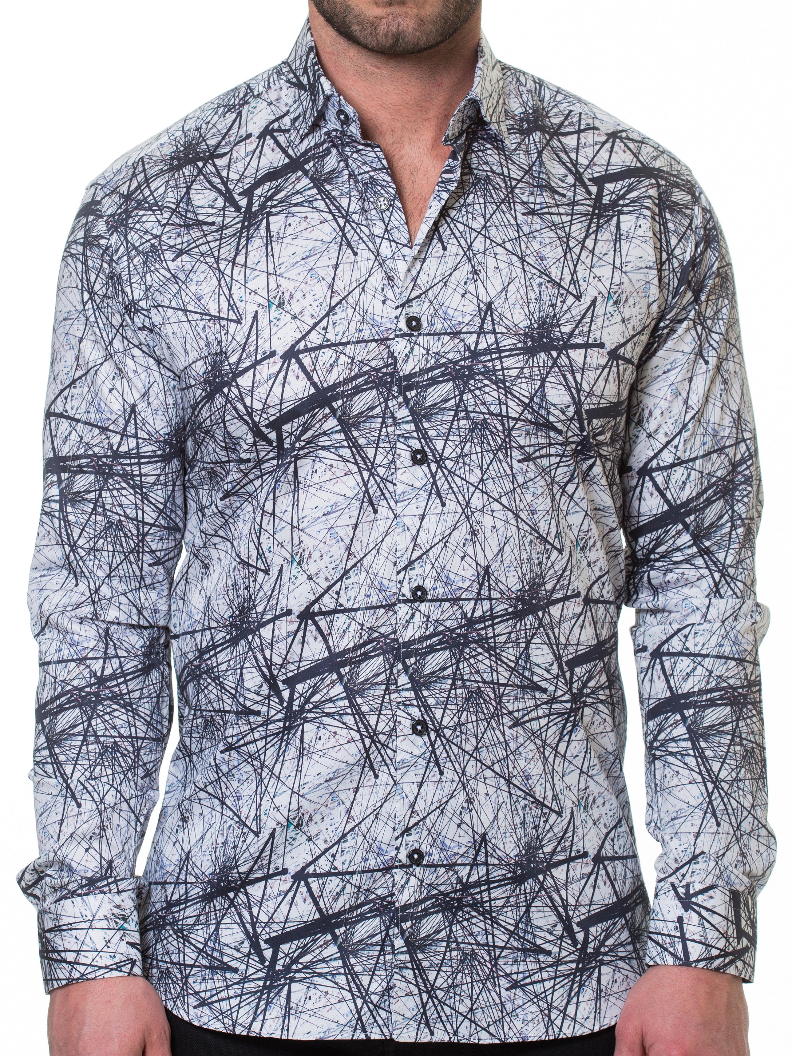 Luxor Nerve Grey Print Shirt