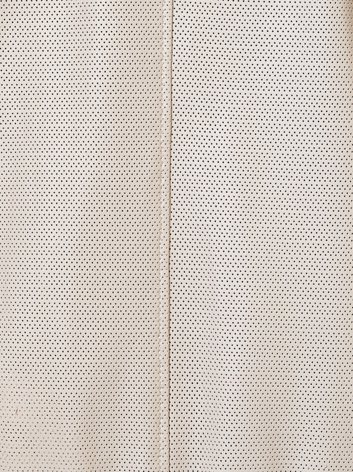 Leather Zip Off  White
