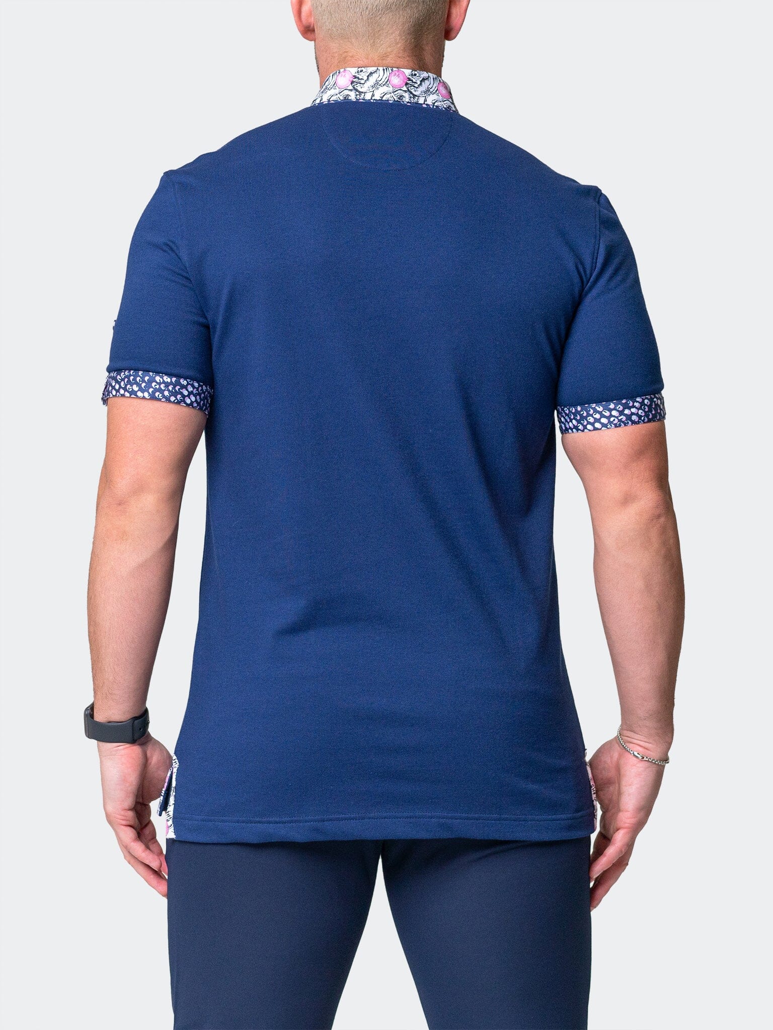 Mozart Solid Navy Blue Polo