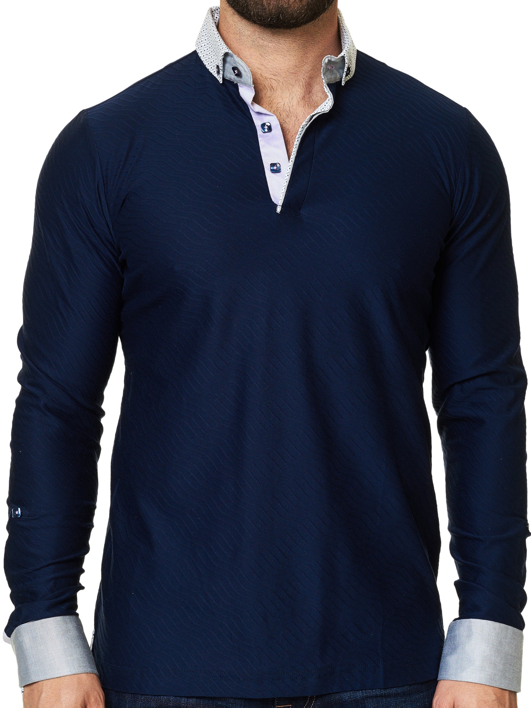 Polo L Stripe Wave Navy
