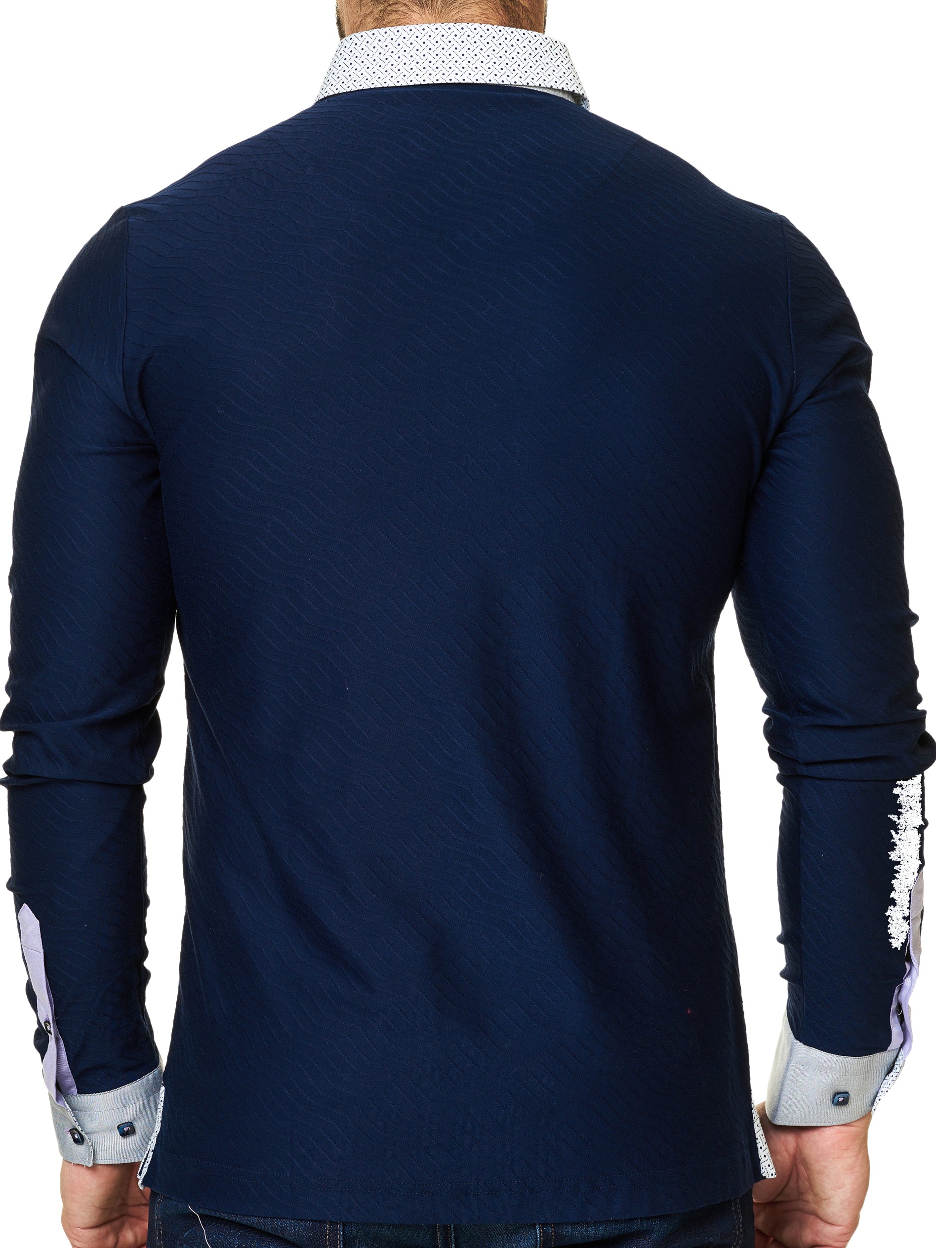 Polo L Stripe Wave Navy