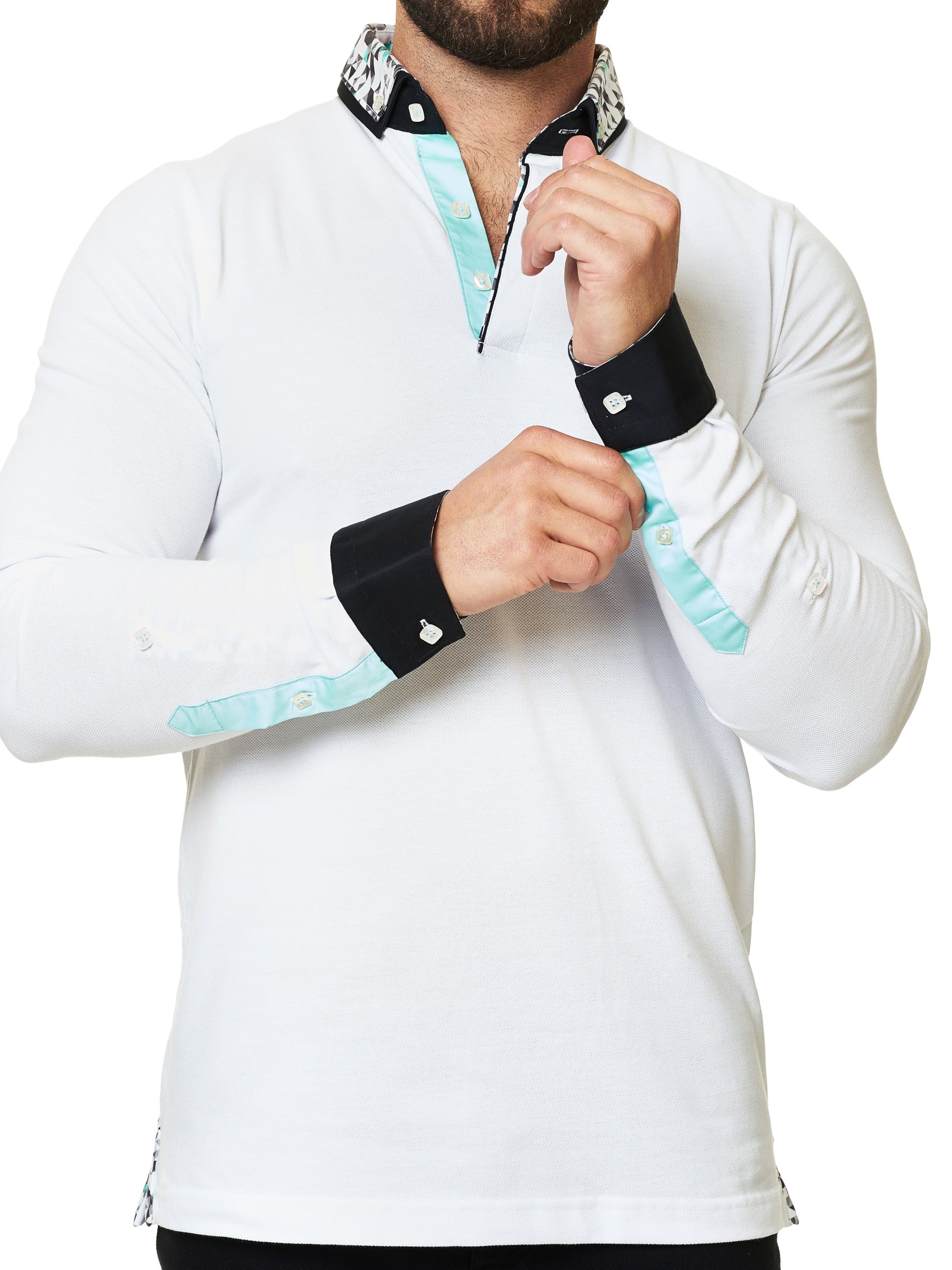 Polo L White Abstract Dc