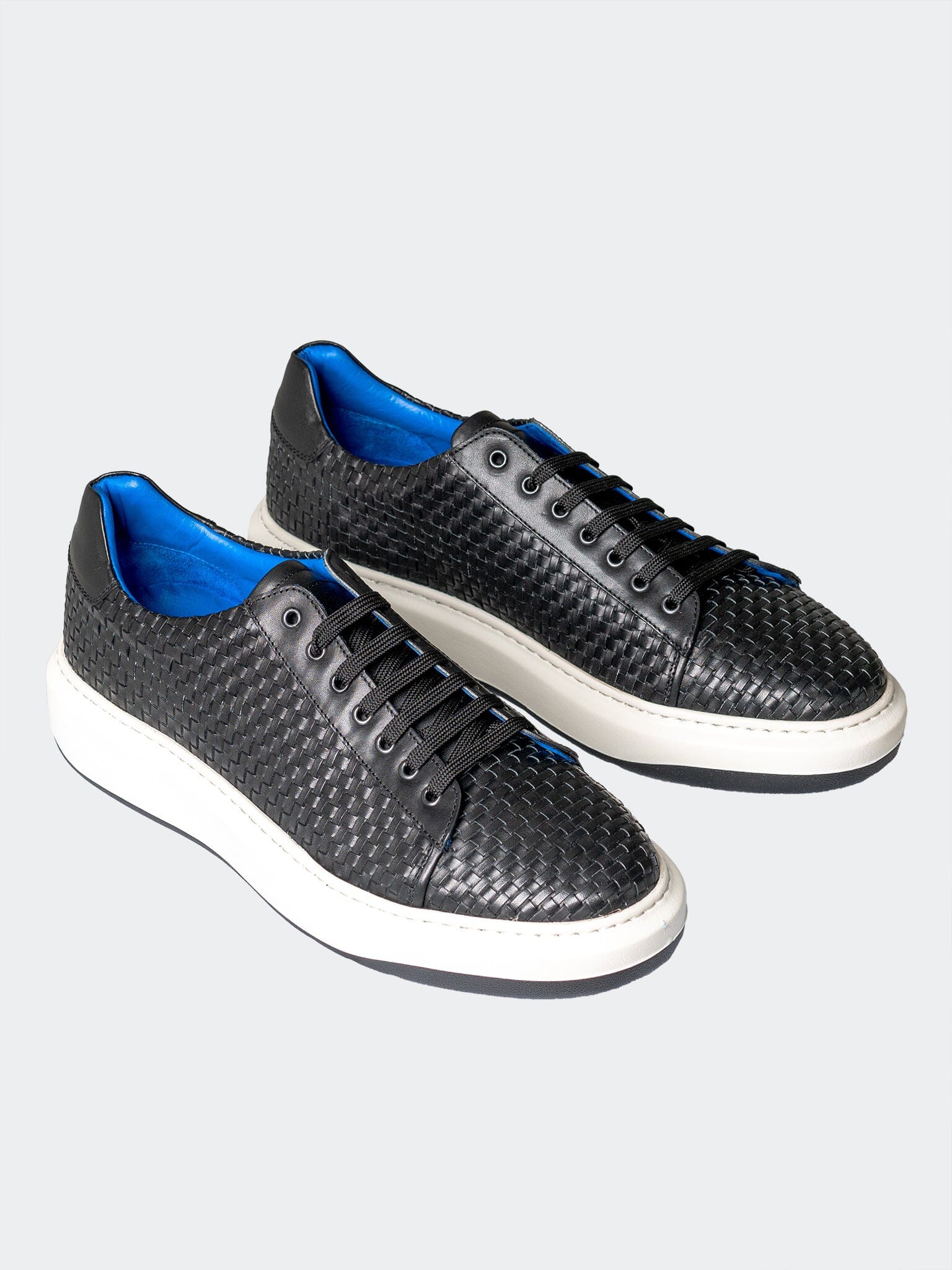 Woven Black Leather Shoes
