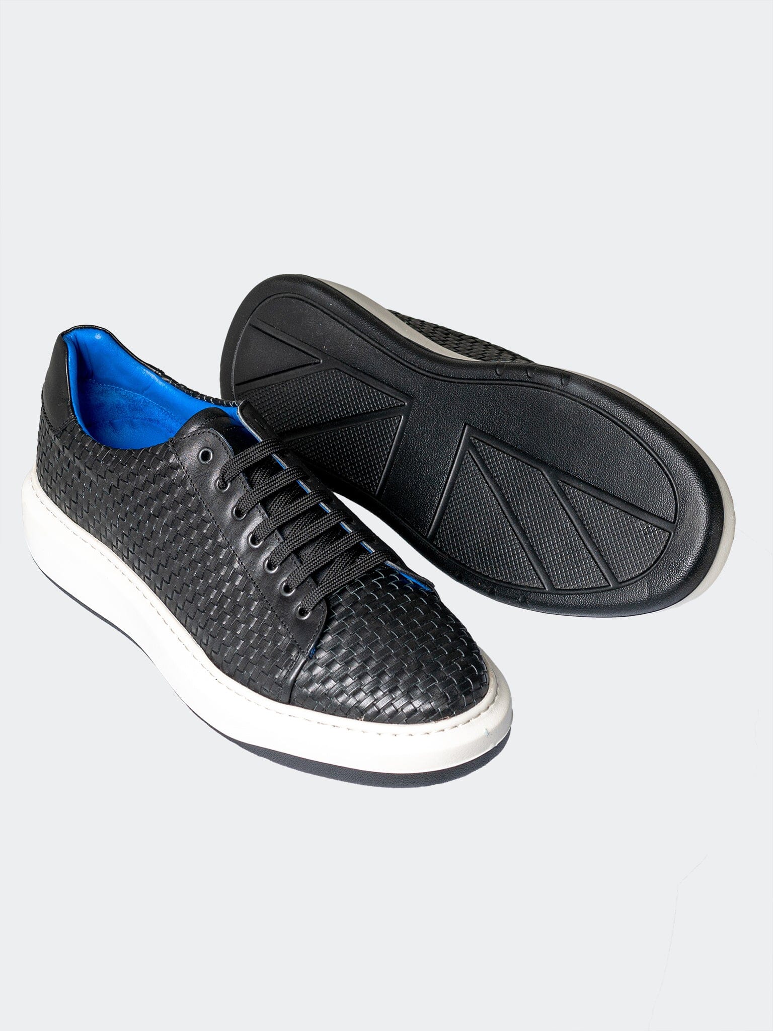 Woven Black Leather Shoes