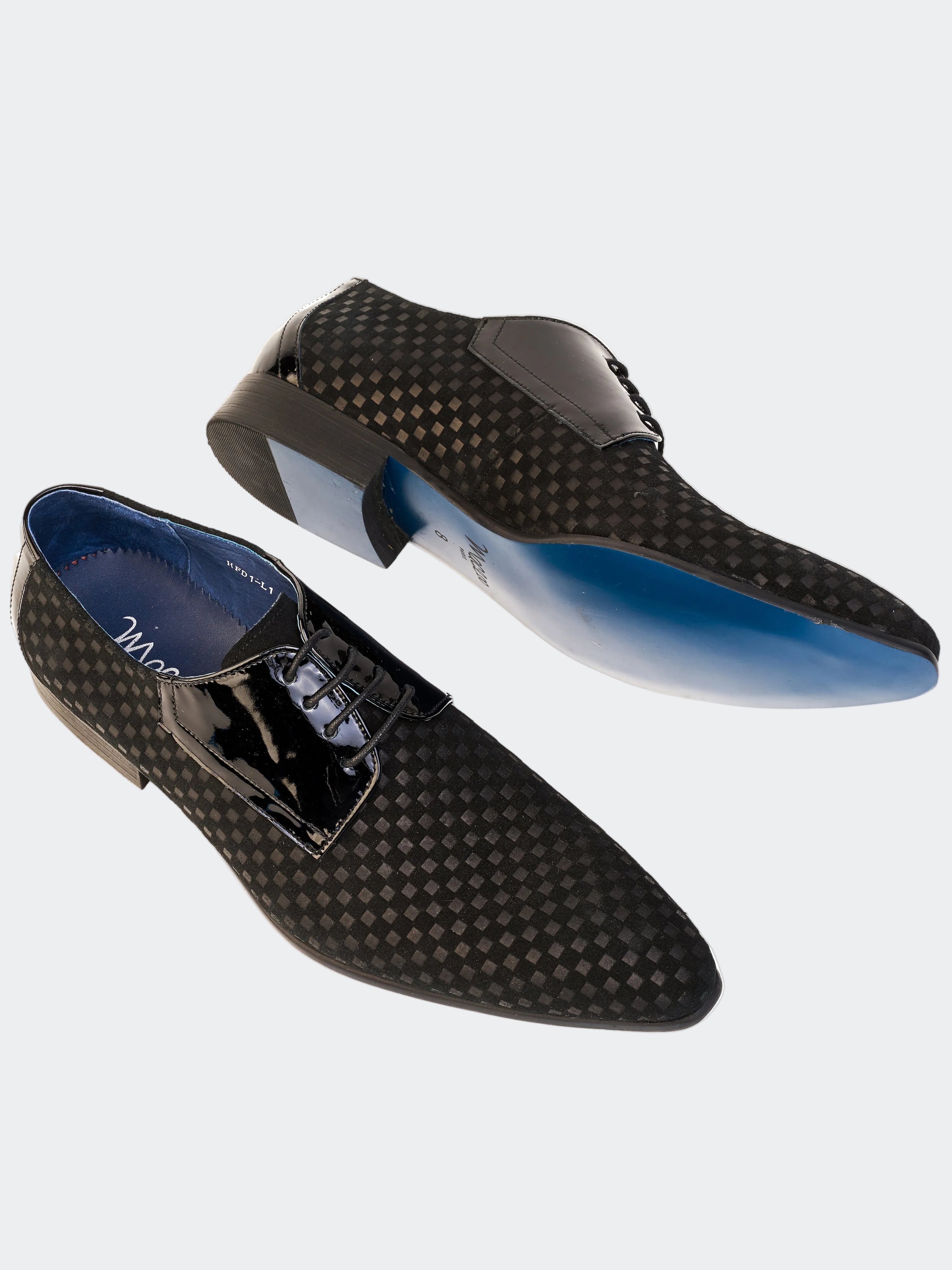 Perm Black Square Derby Dress Shoes