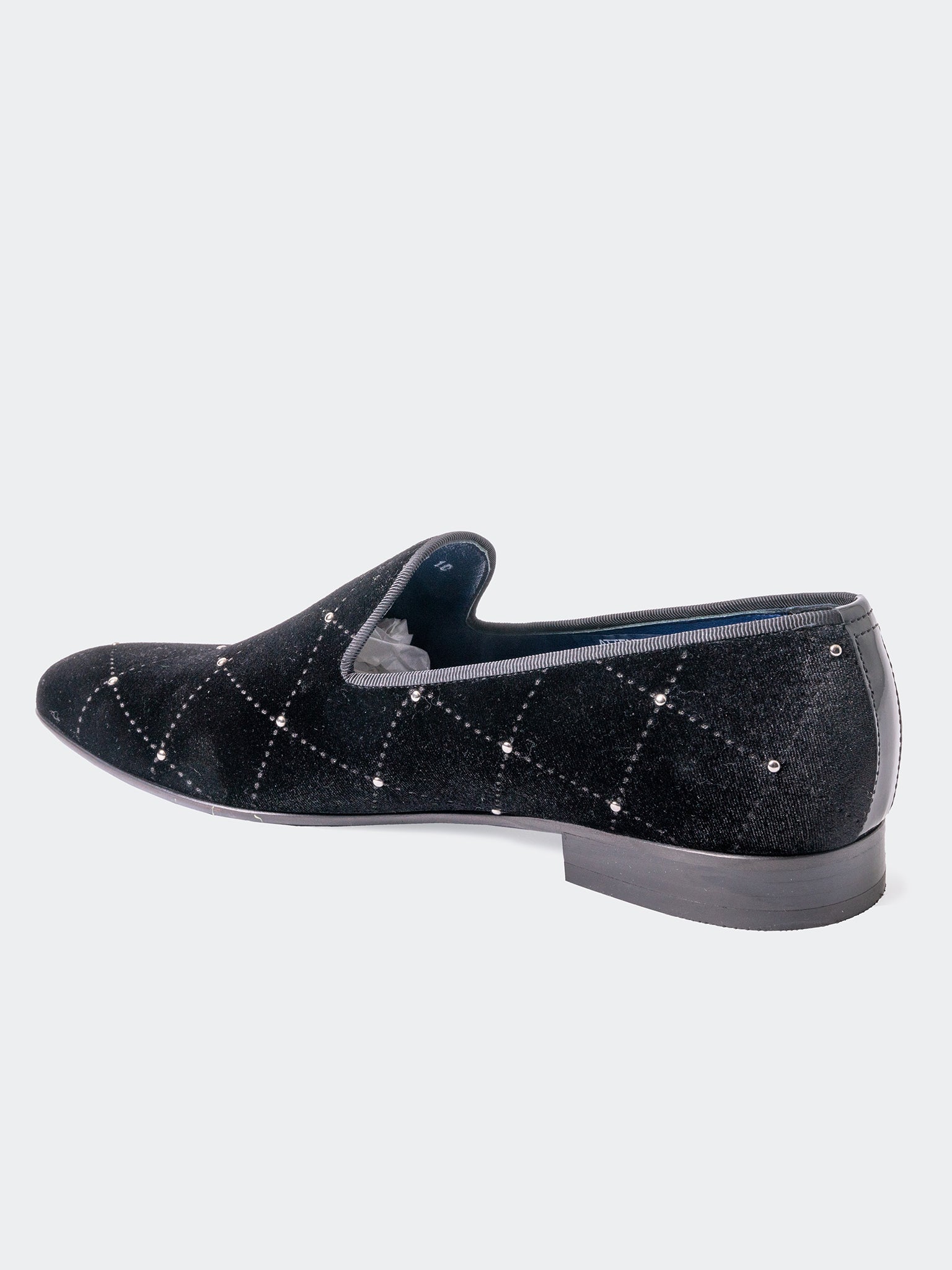 Quilted Black Slip-On Shoes