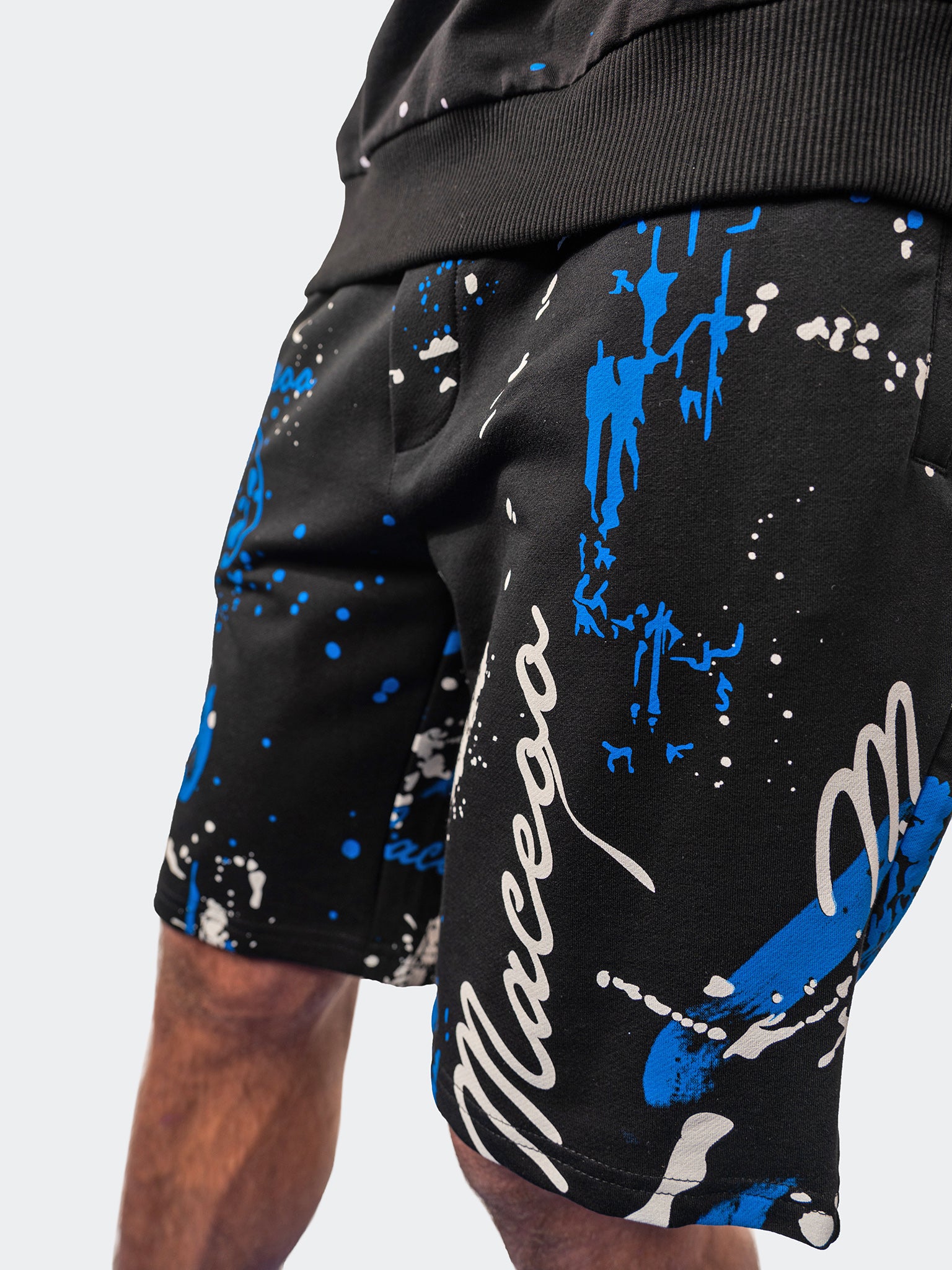 Abstract Black Shorts