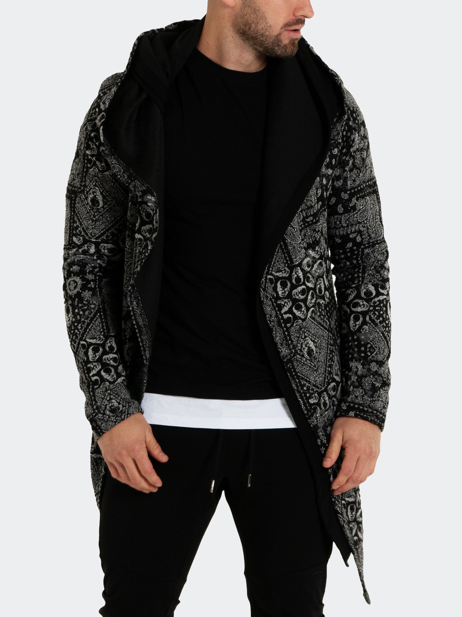 Perm SportCoat Print Grey Cardigan