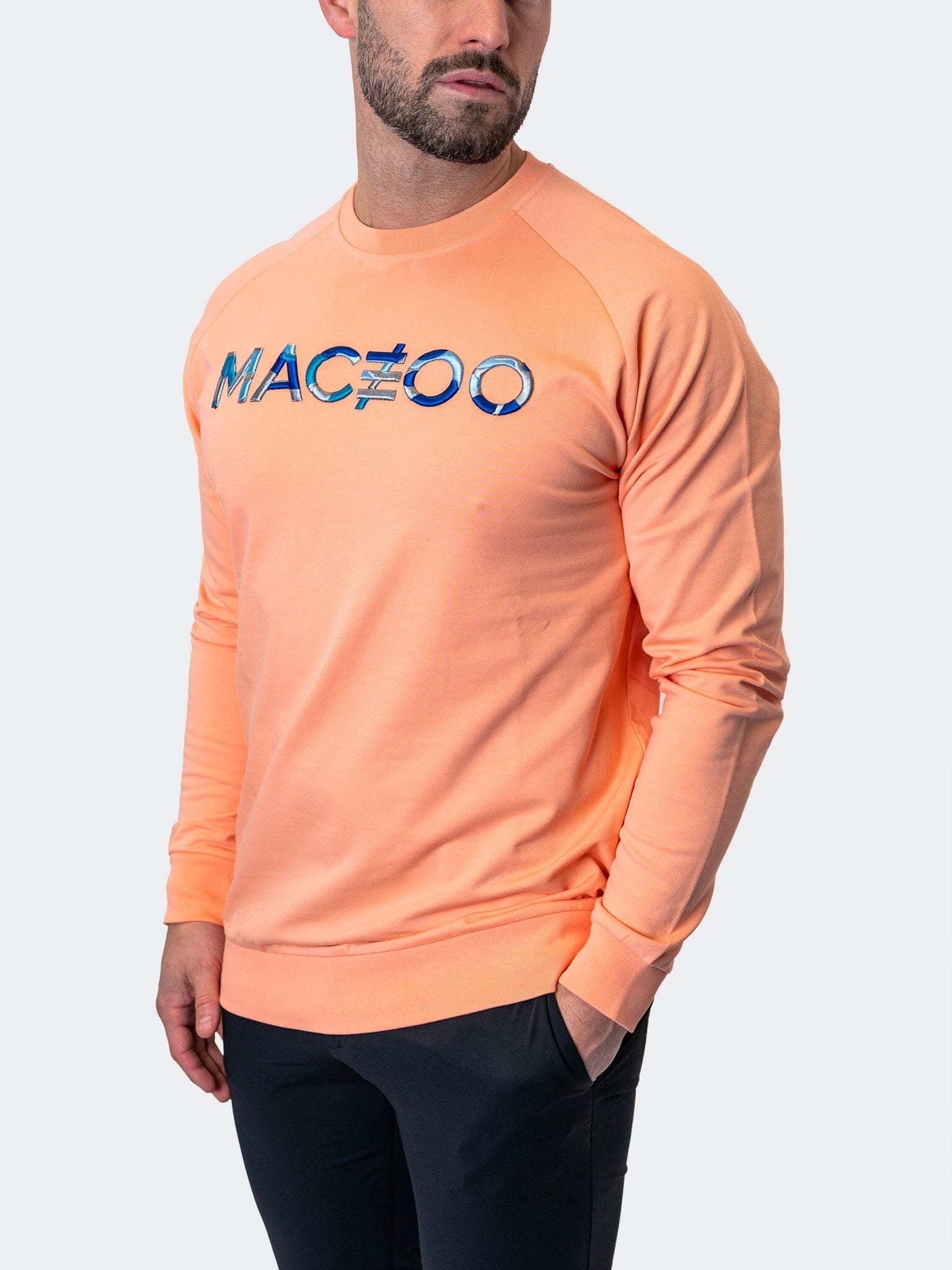 Camo Peach Pink Crew Sweater