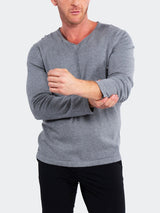 Sweater V-NeckPiping Grey View-4
