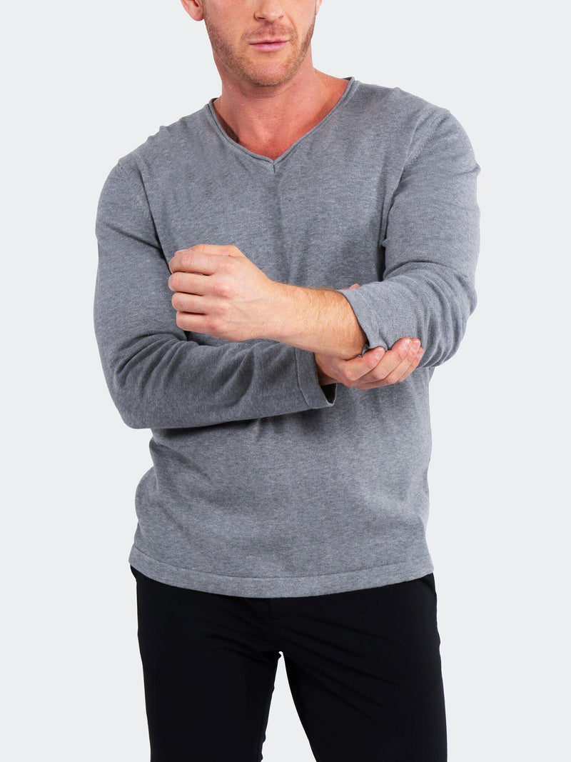 Sweater V-NeckPiping Grey