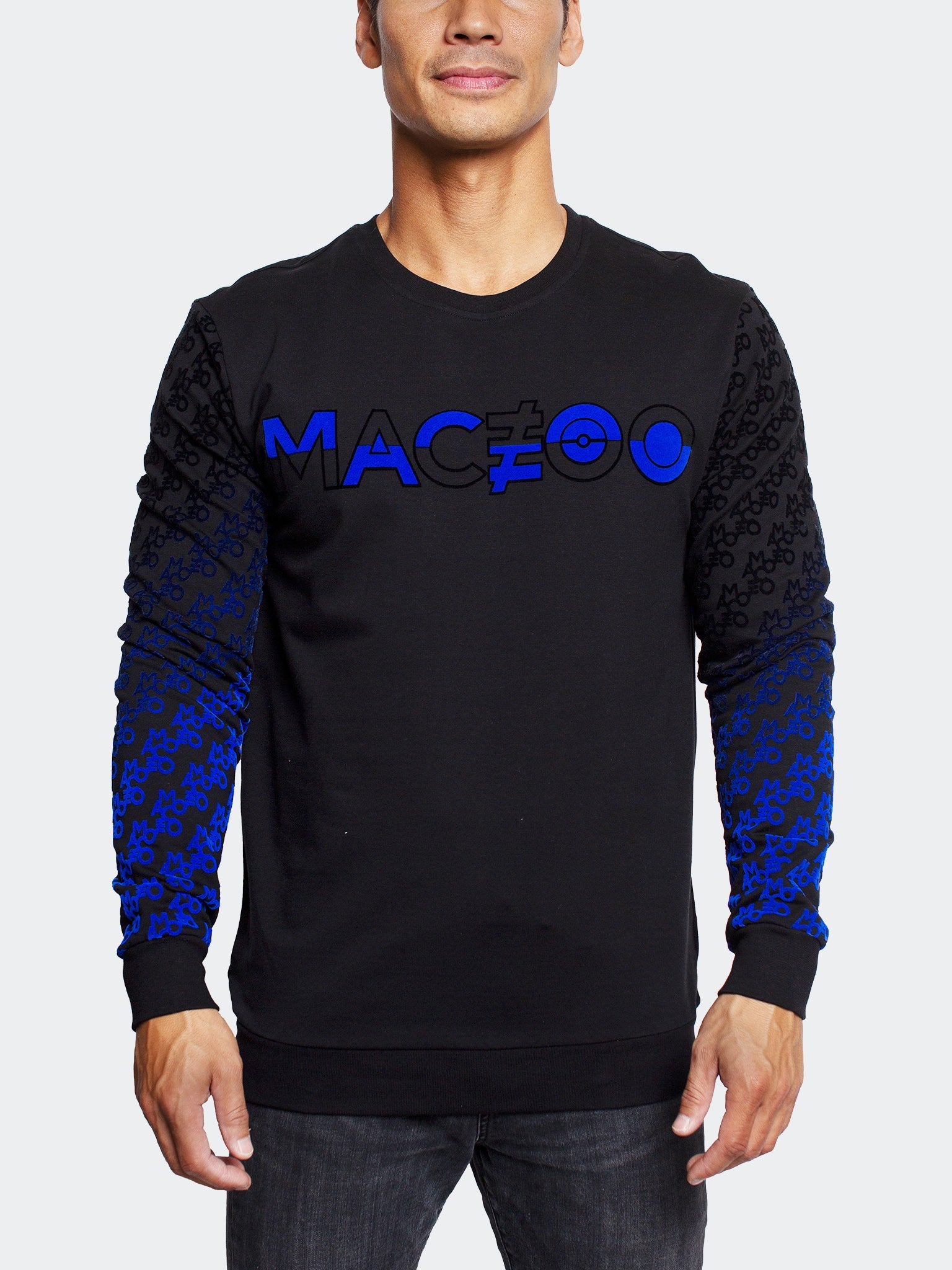 Perm Monogram Black Crew Sweater