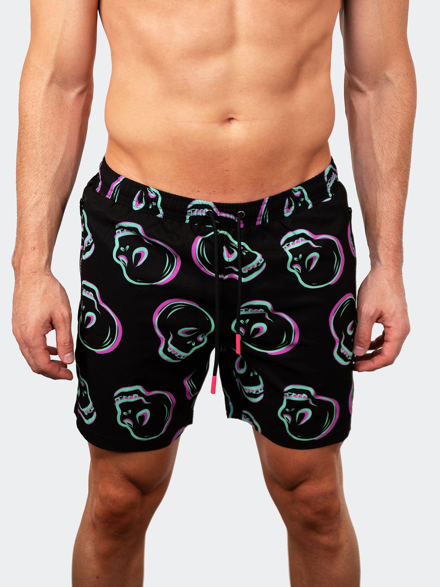 Lion SkullFloat Black Swim Shorts