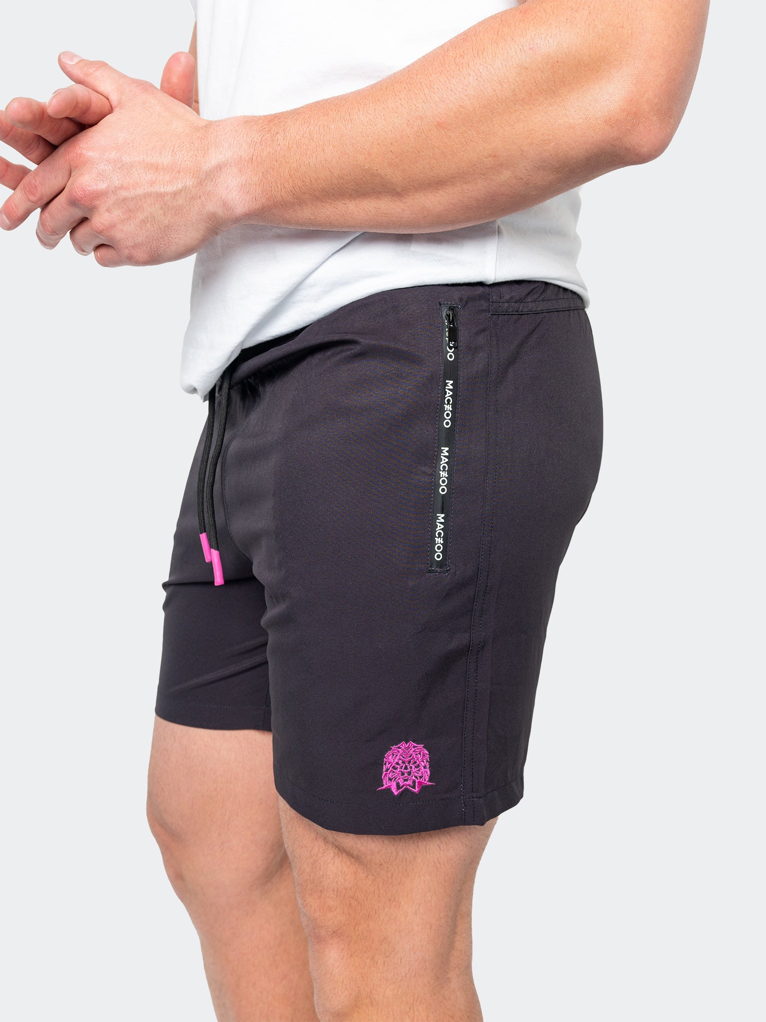 Perm Lion Solid Black Swim Shorts