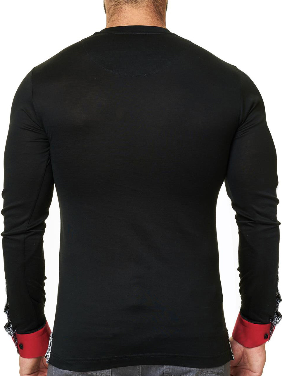 Perm V Neck L Solid Black