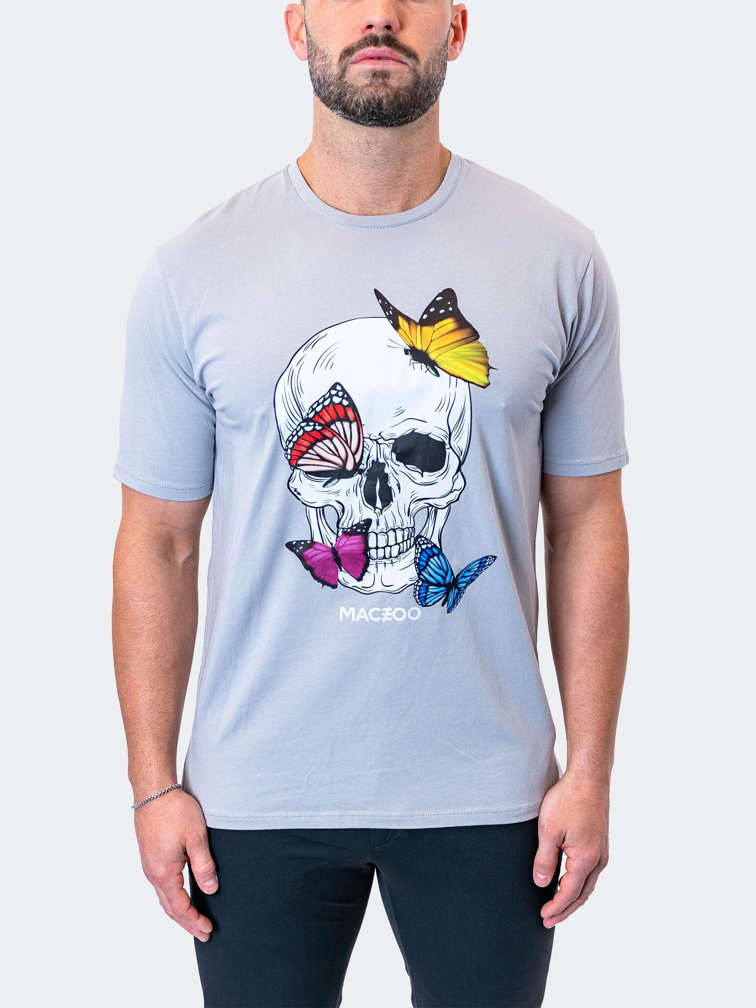 Butterfly Grey Skull Tee