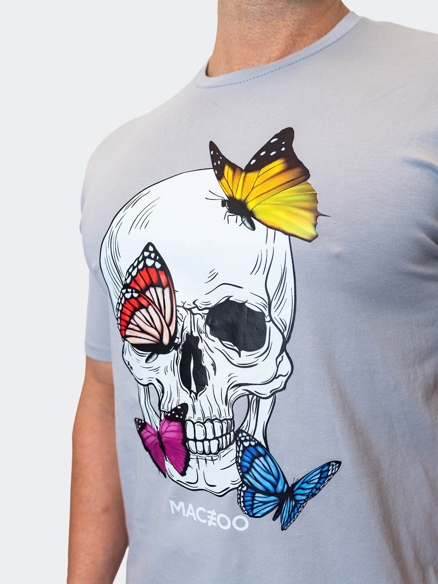 Butterfly Grey Skull Tee