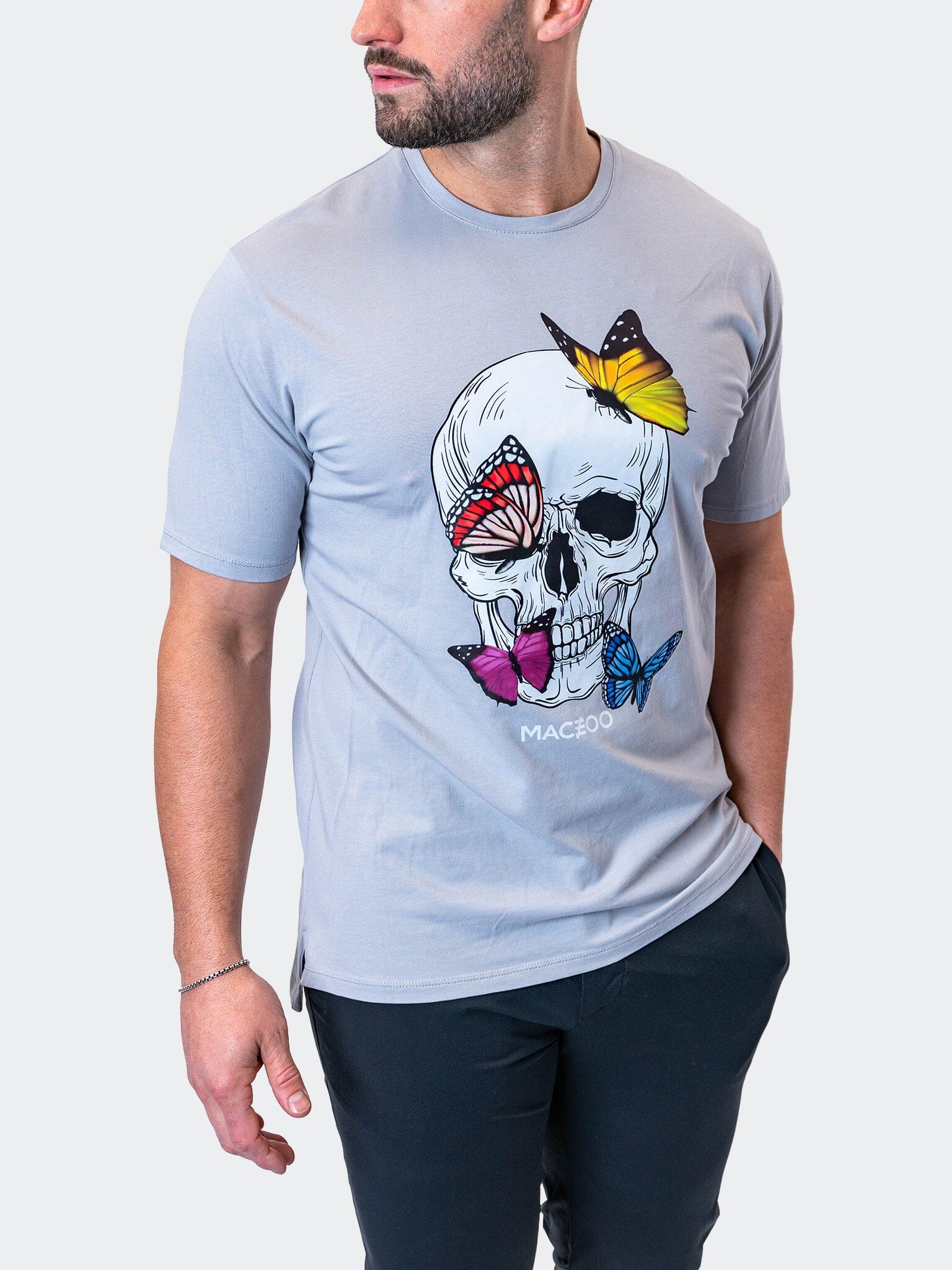Butterfly Grey Skull Tee