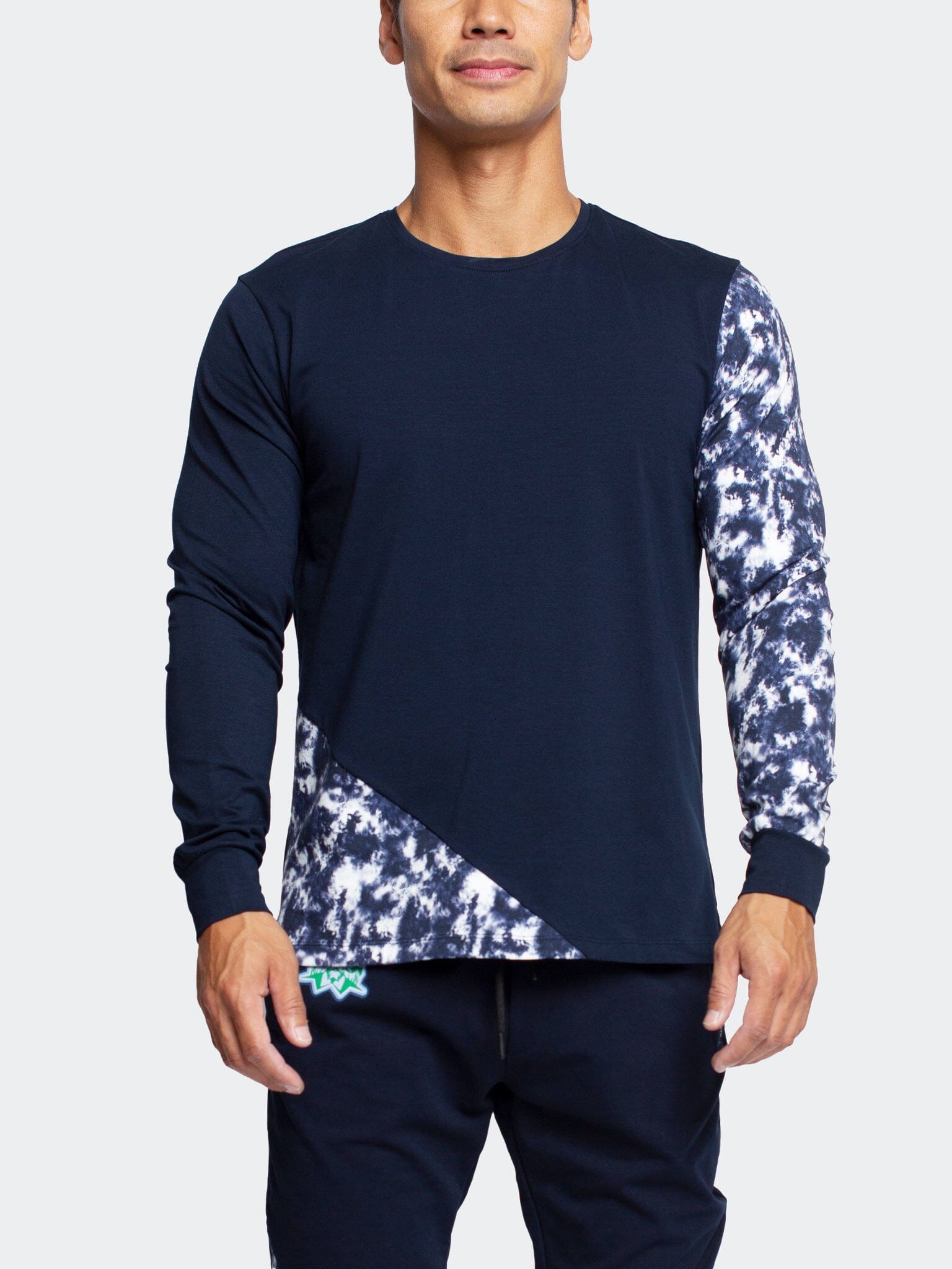 PanelTieDye Blue Long Sleeve Tee