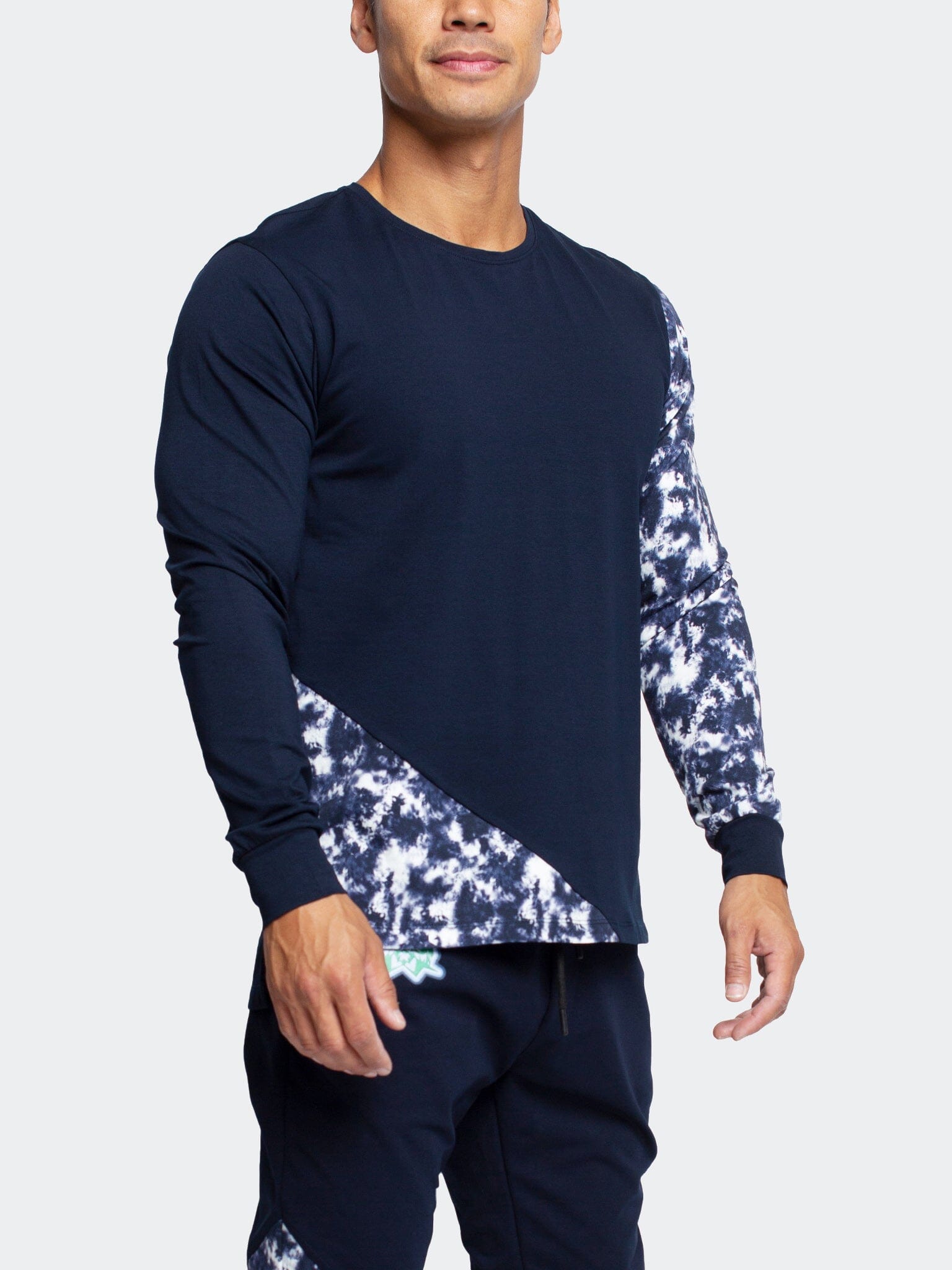 PanelTieDye Blue Long Sleeve Tee