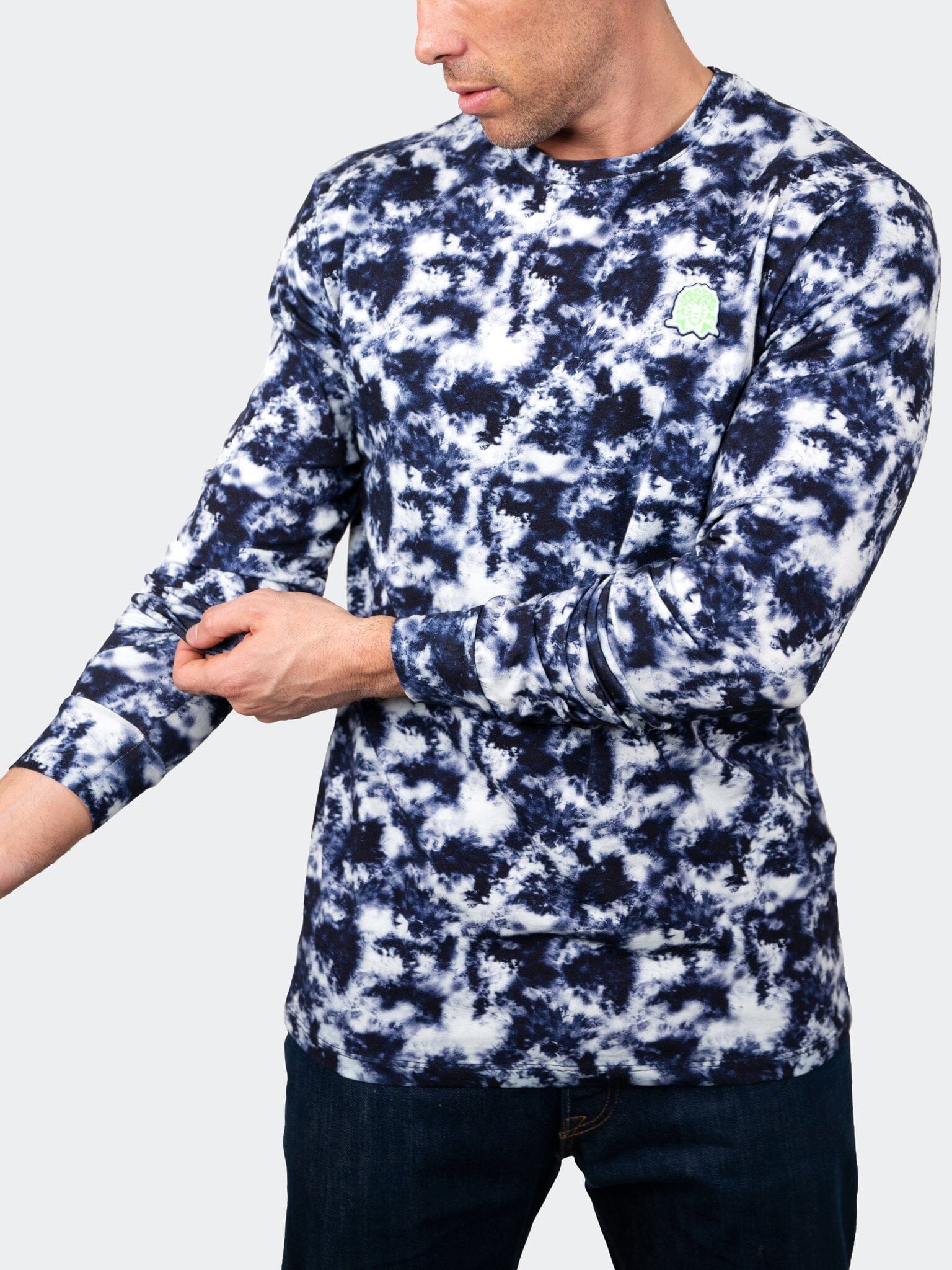 Tie-Dye Blue Long Sleeve Tee