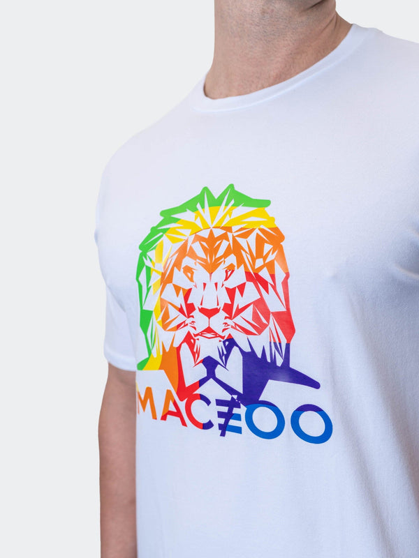 Tee LionRainbow White