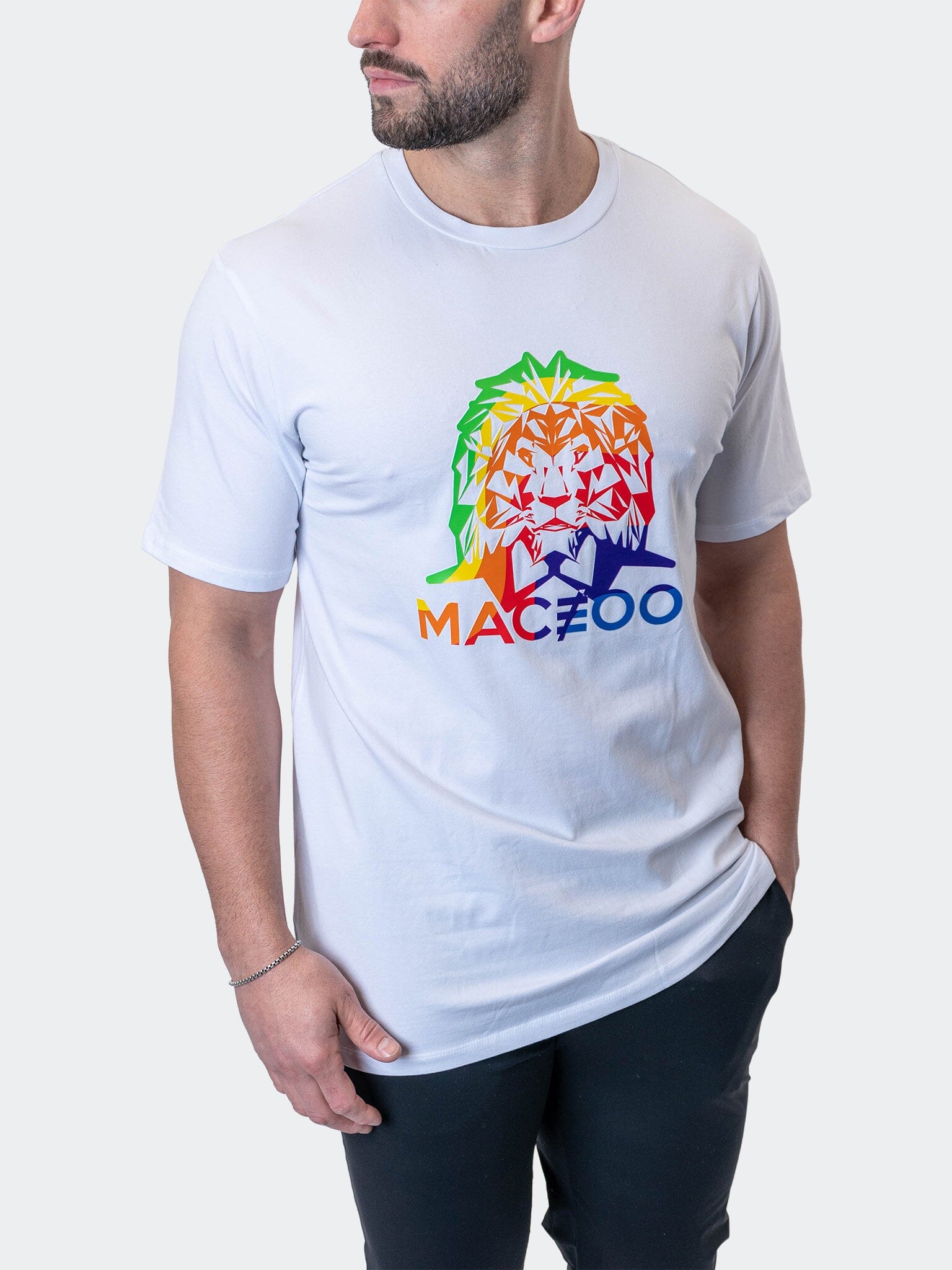 Tee LionRainbow White