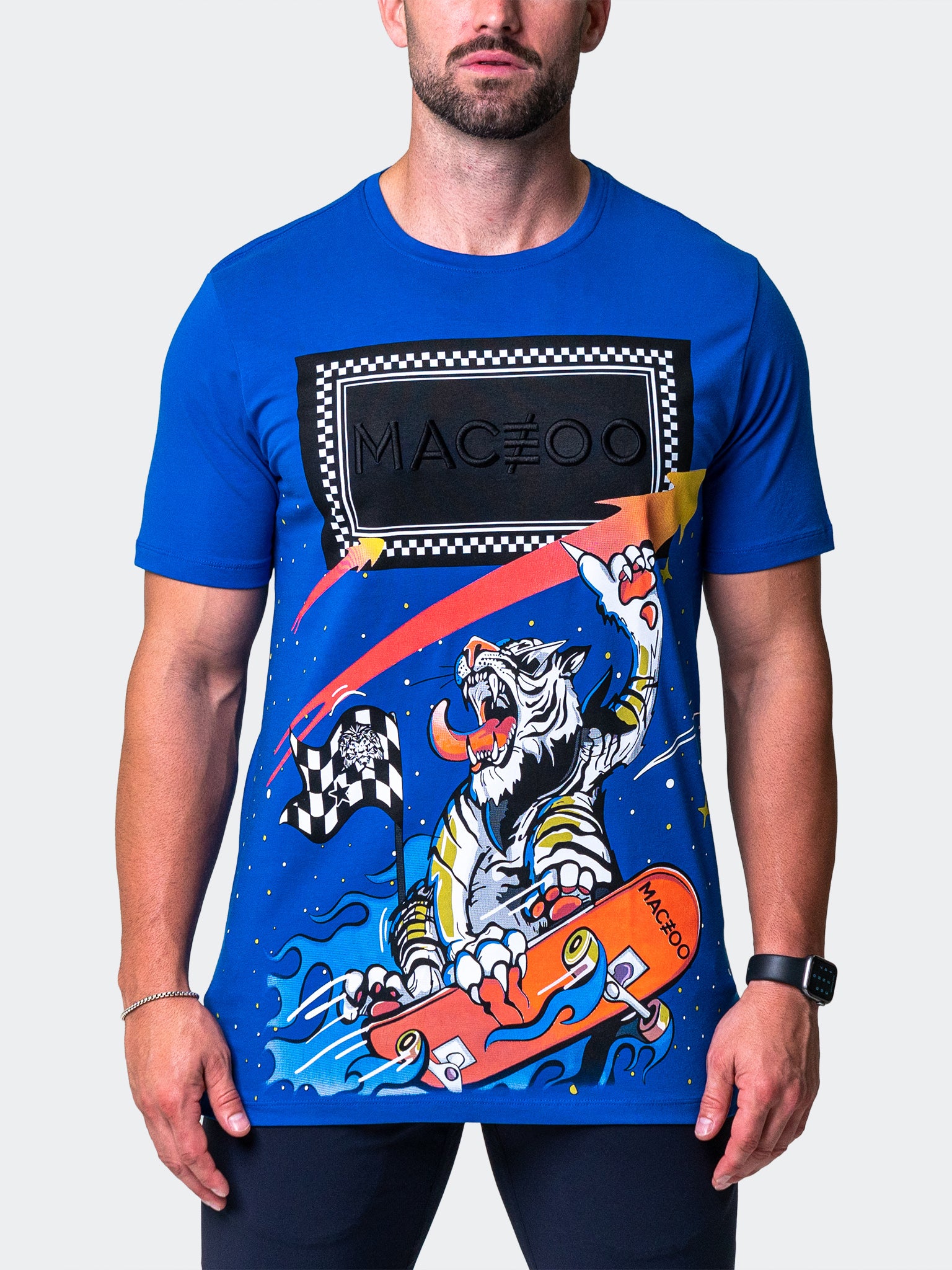 Skateboard Blue Graphic Tee