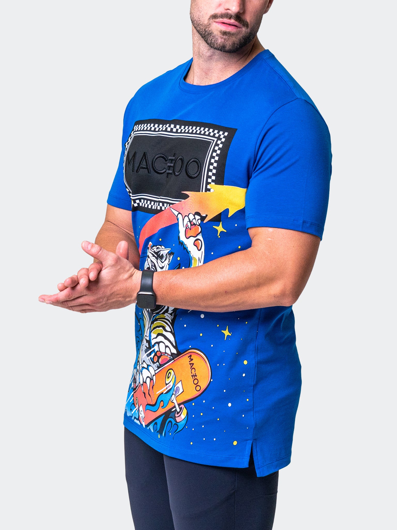 Skateboard Blue Graphic Tee