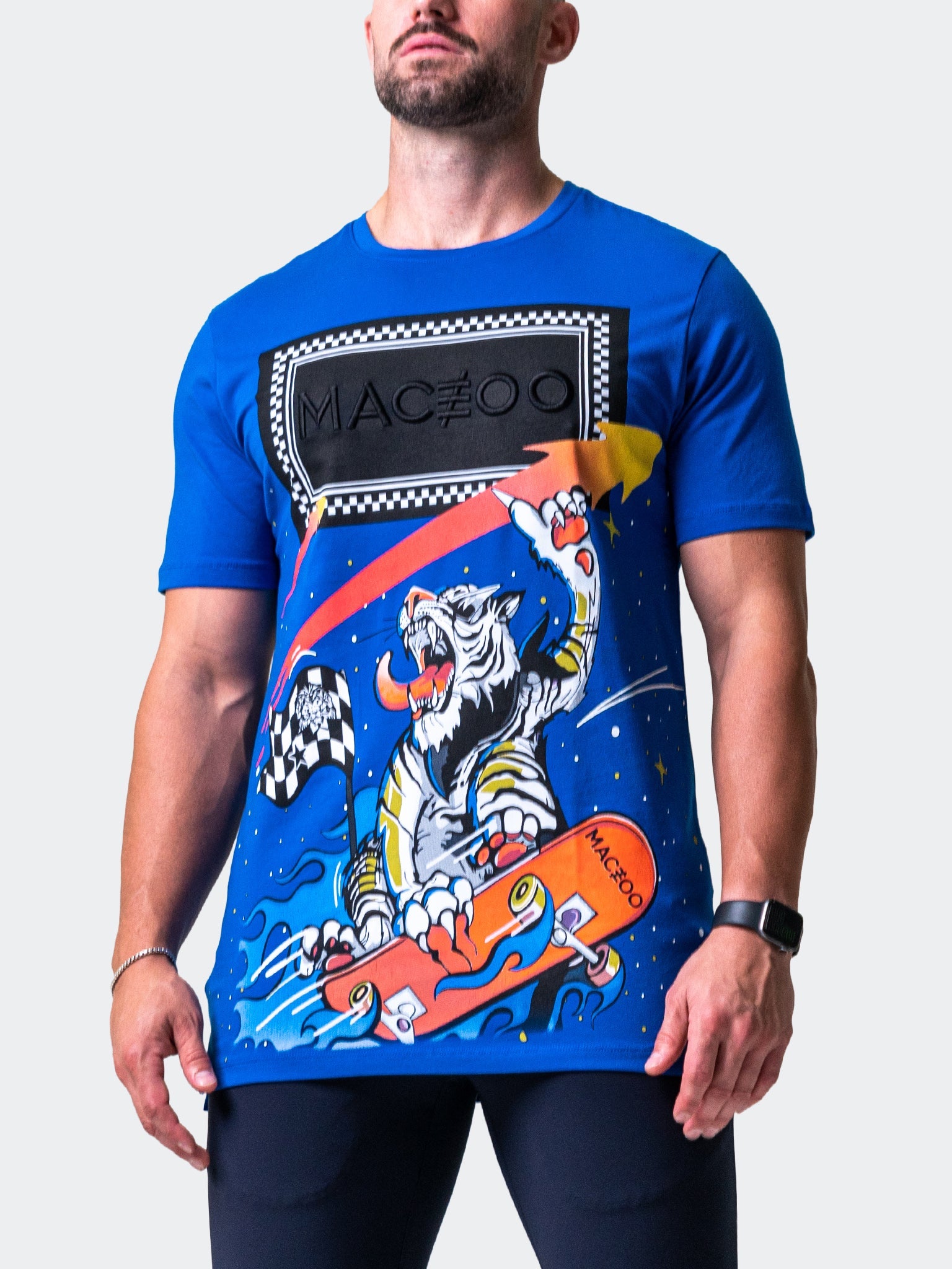 Skateboard Blue Graphic Tee