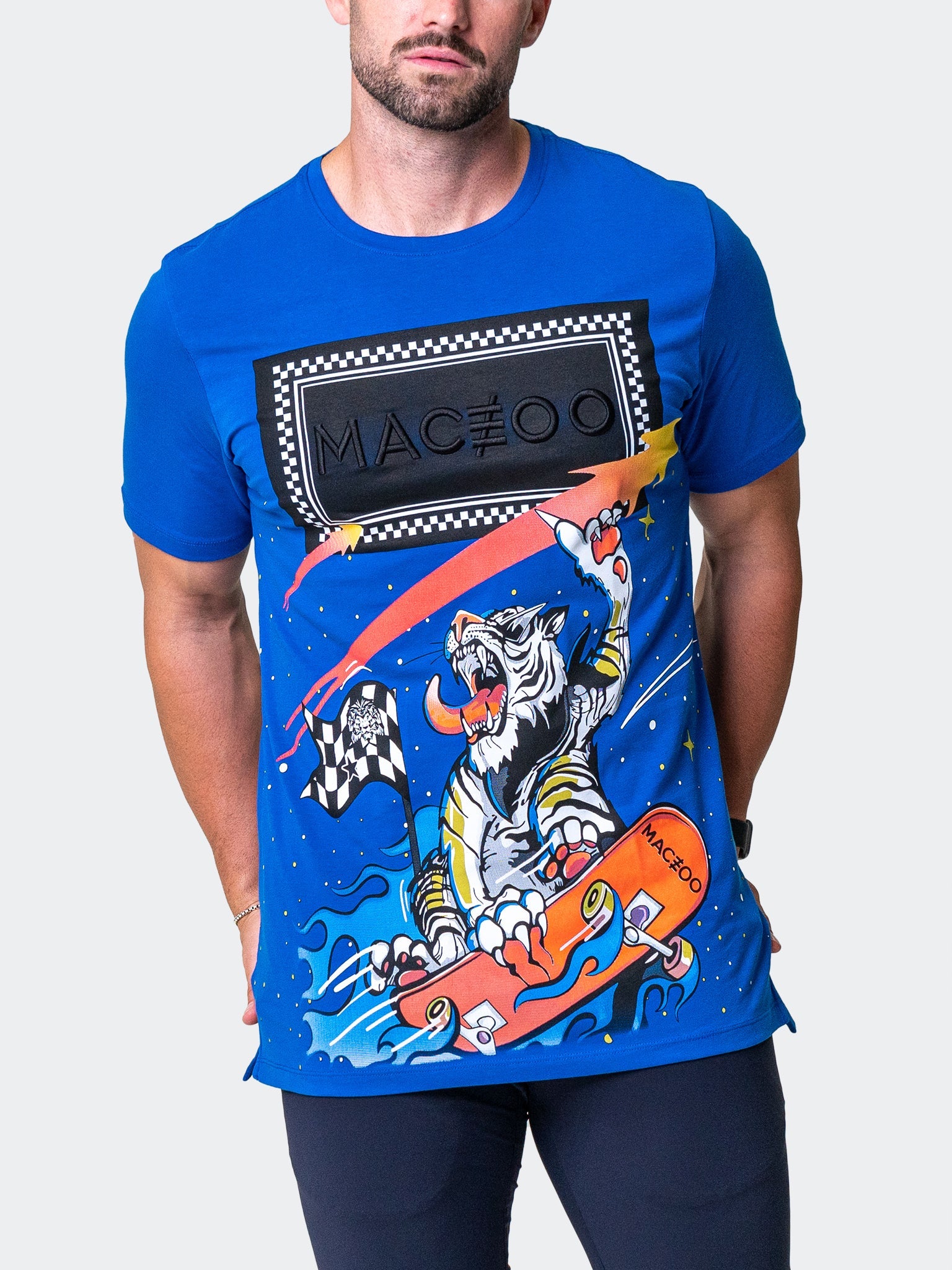 Skateboard Blue Graphic Tee