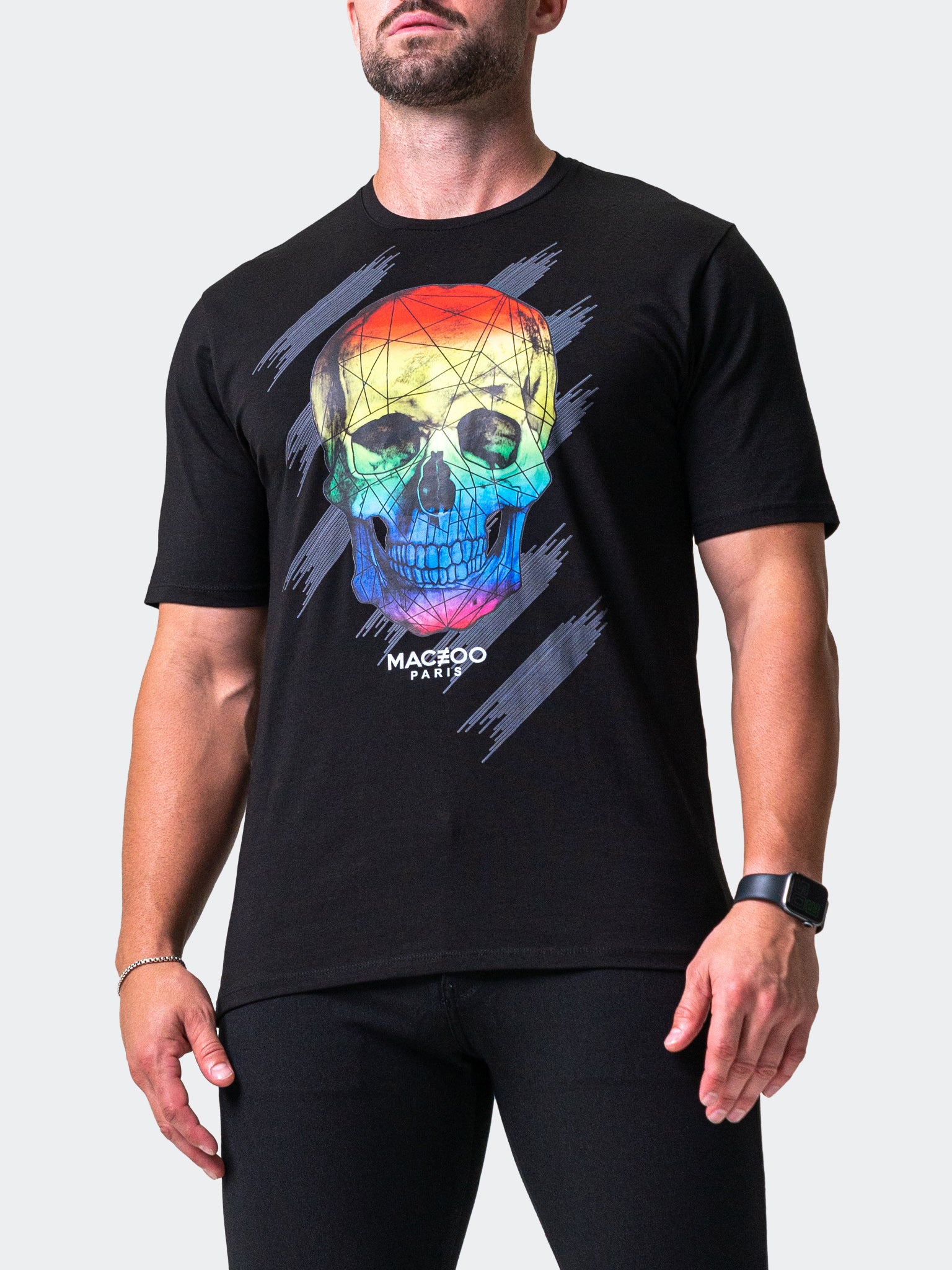 SkullMulti Black Graphic Tee