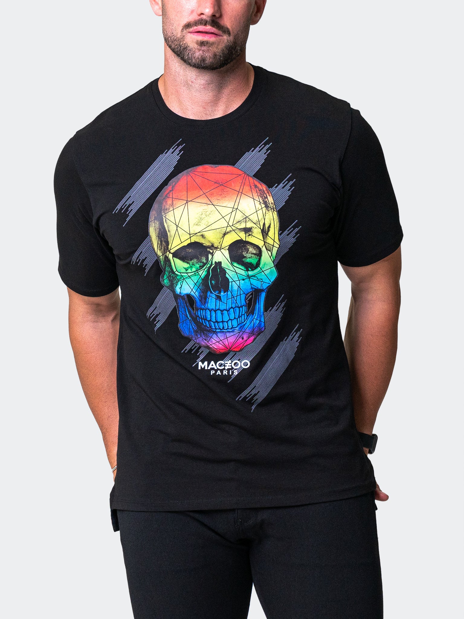 SkullMulti Black Graphic Tee