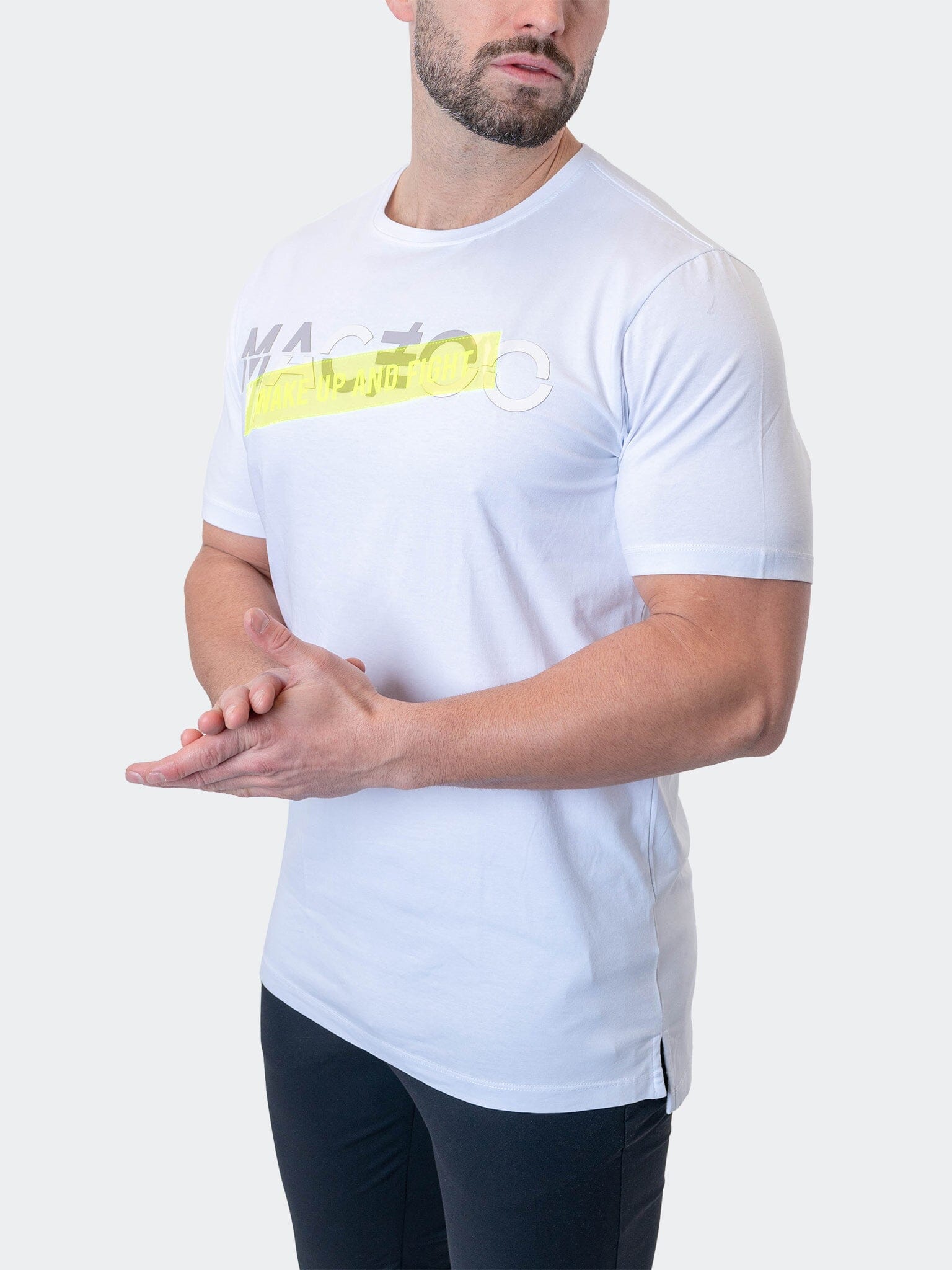 WakeUpFight White Graphic Tee