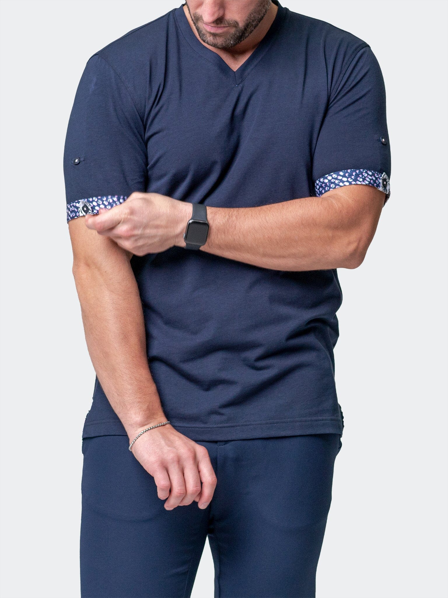 Vivaldi Solid Monkey Blue V-Neck