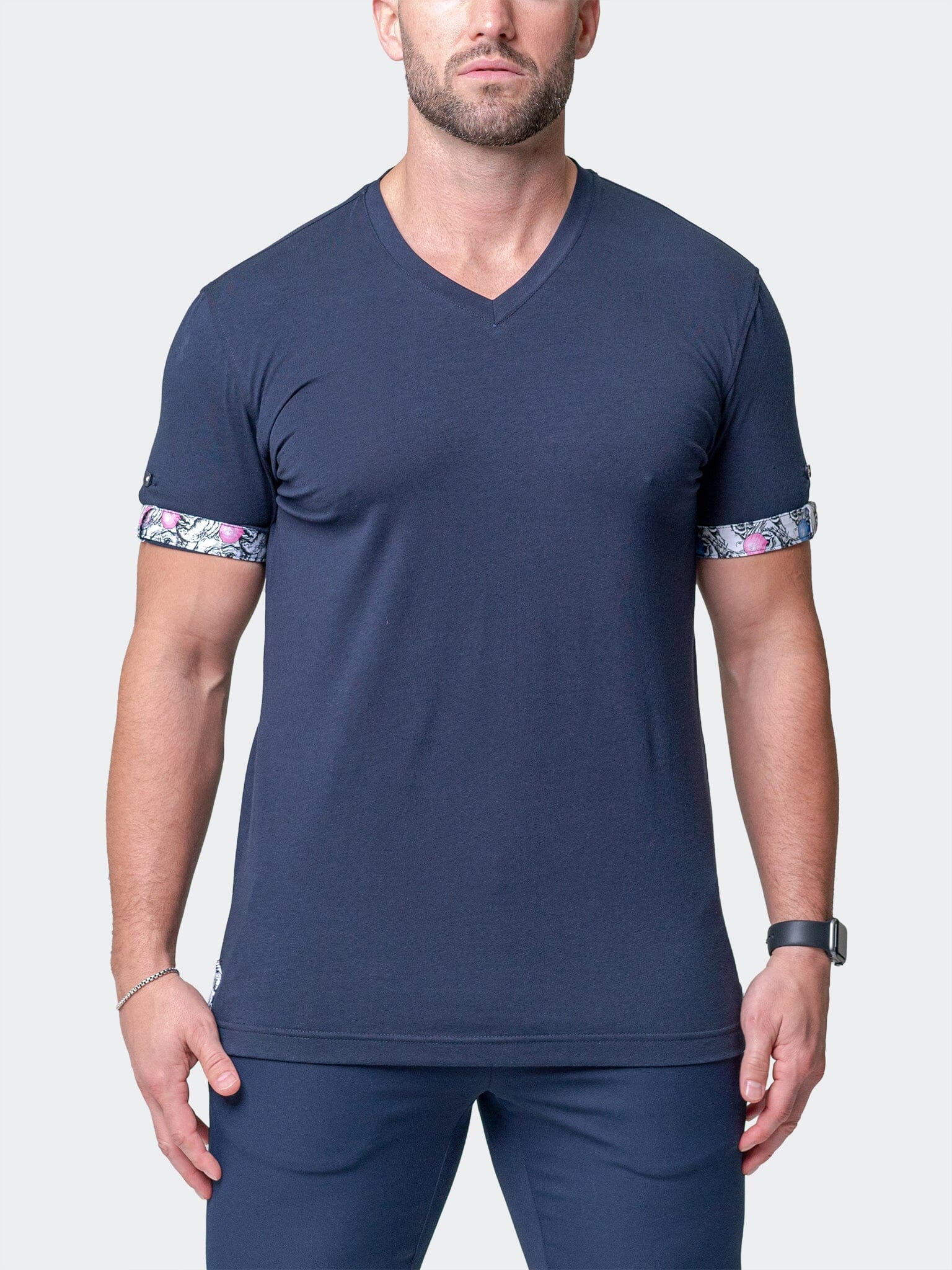 Vivaldi Solid Monkey Blue V-Neck