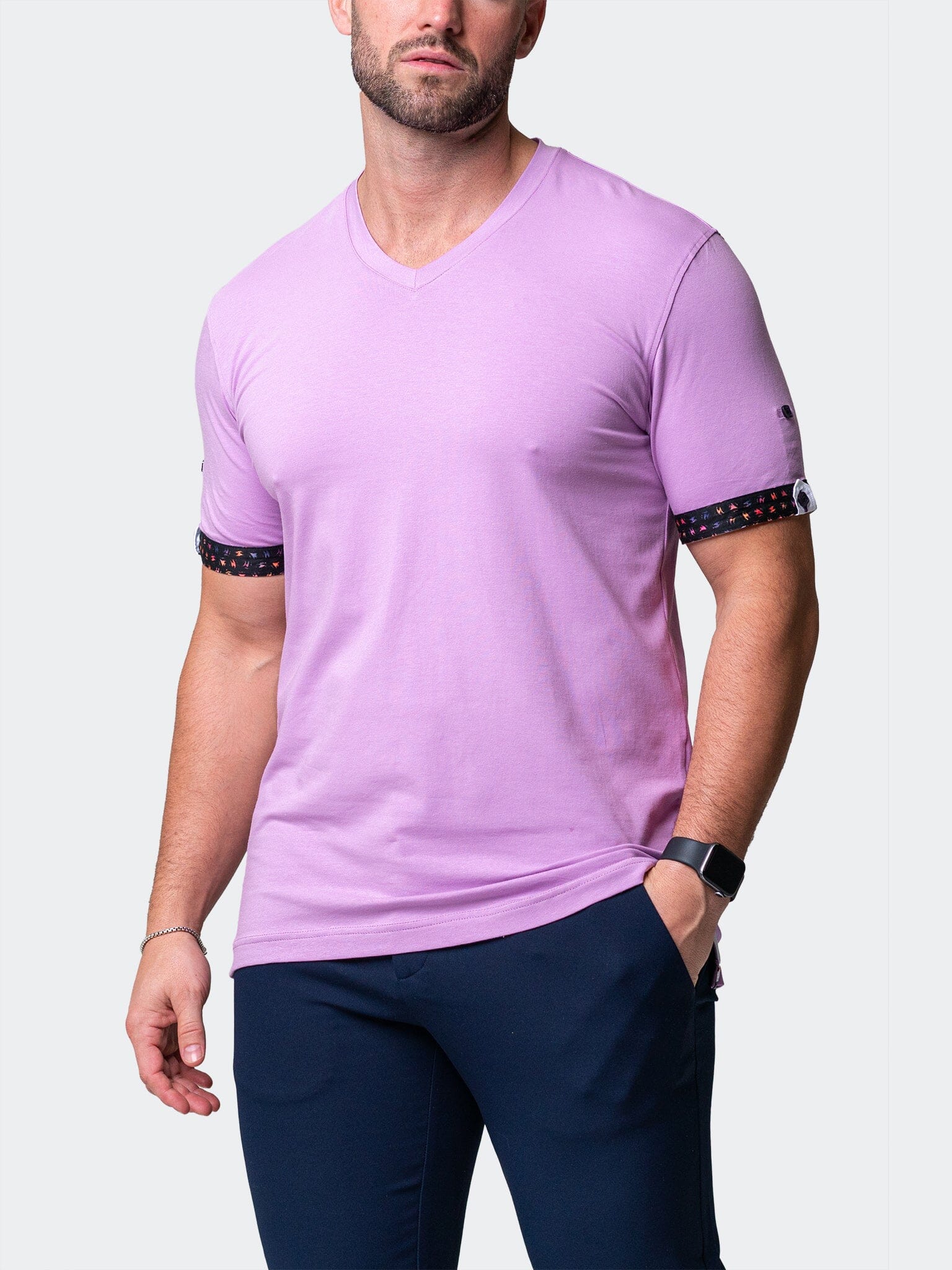 Vivaldi Solid Peace Purple V-Neck