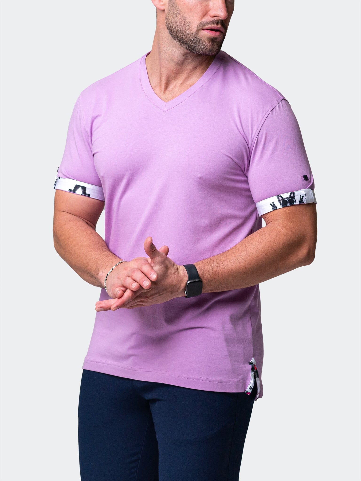 Vivaldi Solid Peace Purple V-Neck