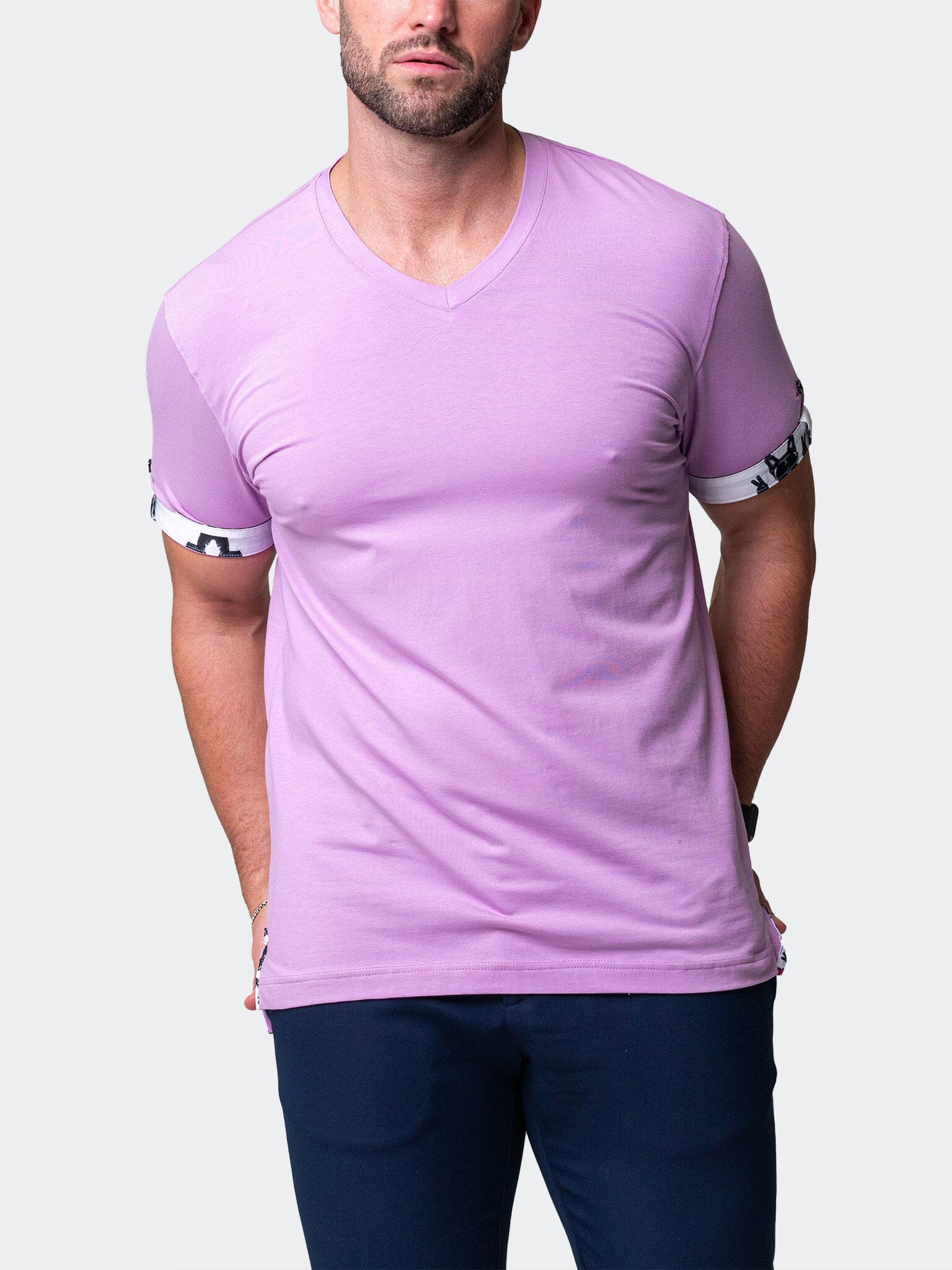 Vivaldi Solid Peace Purple V-Neck
