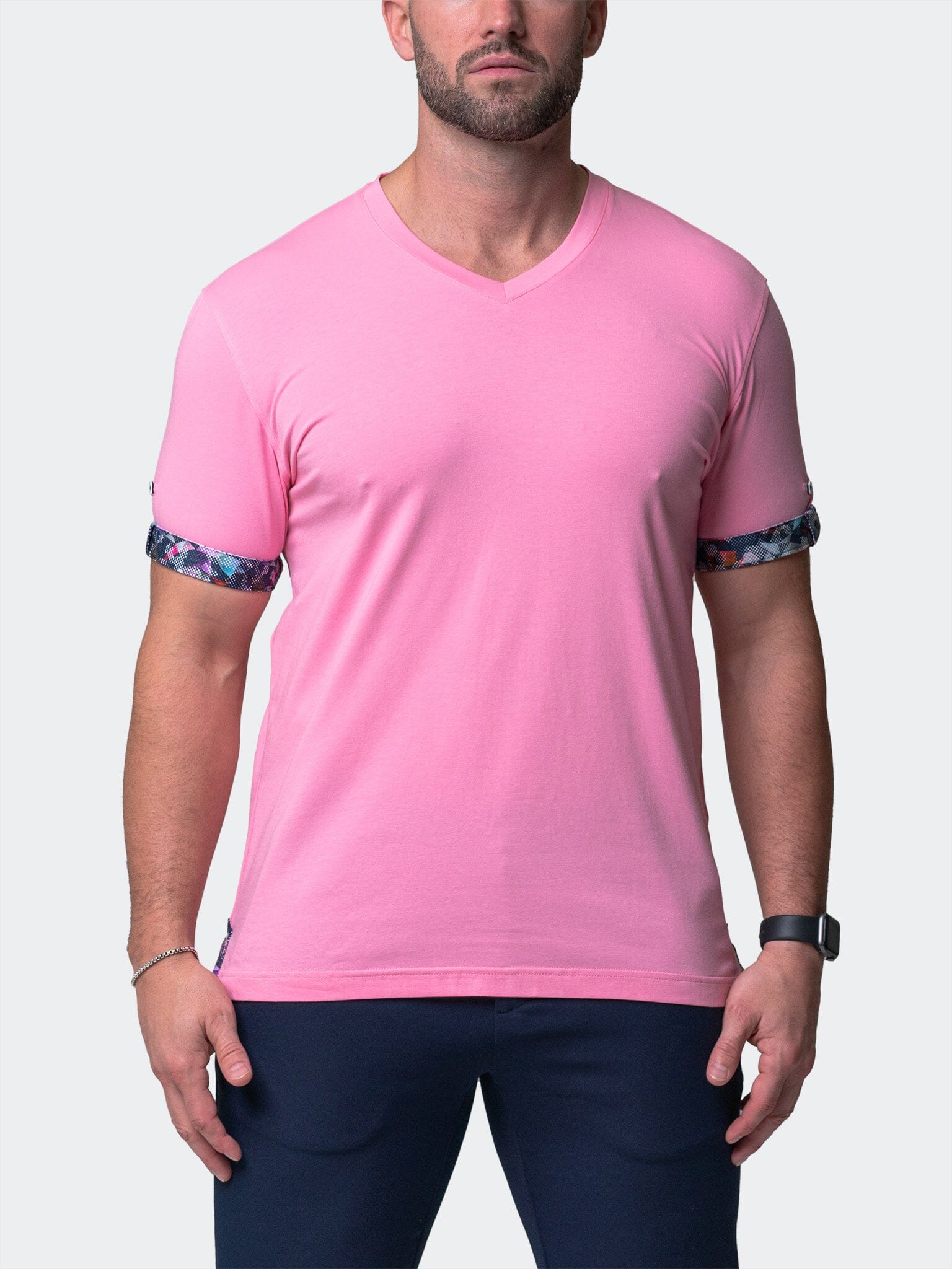Vivaldi Solid Trip Pink V-Neck