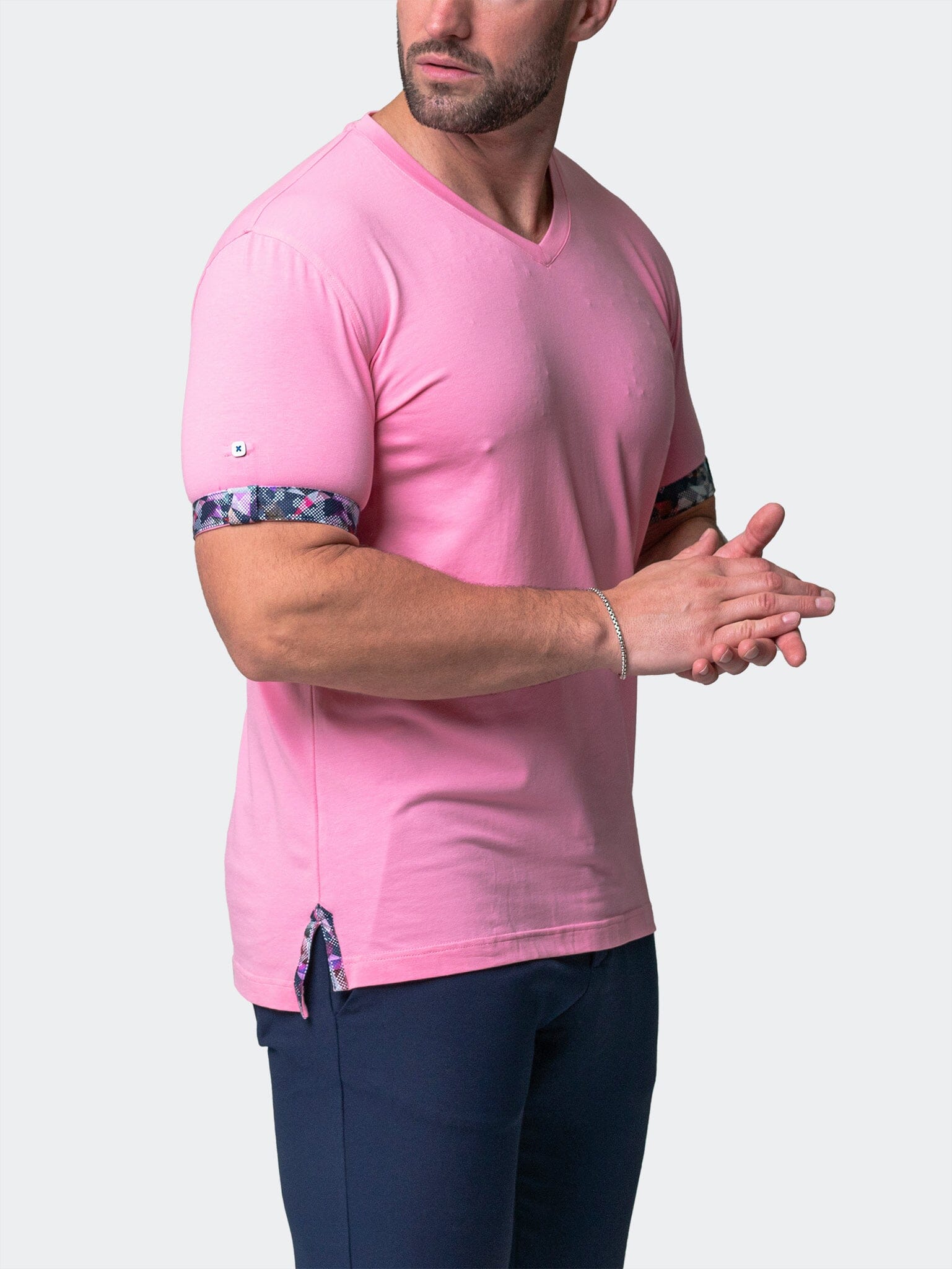 Vivaldi Solid Trip Pink V-Neck