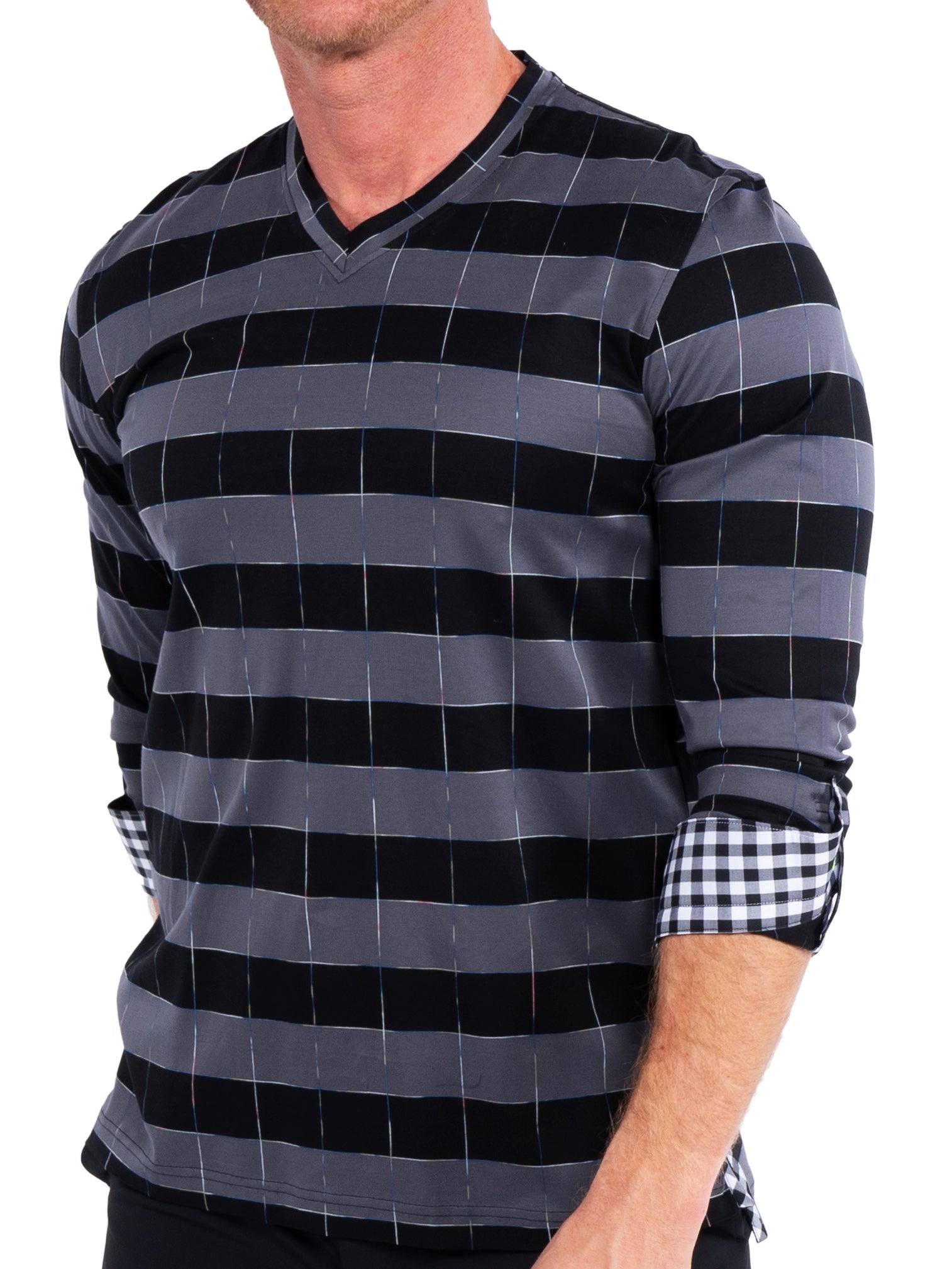 V-Neck Edison Blocks Grey