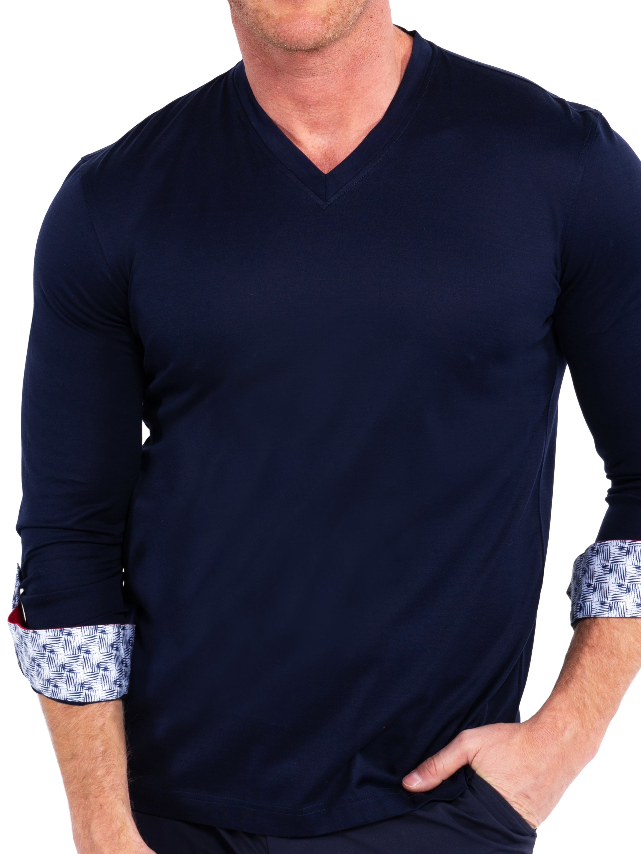 V-Neck Edison SolidGrass Blue