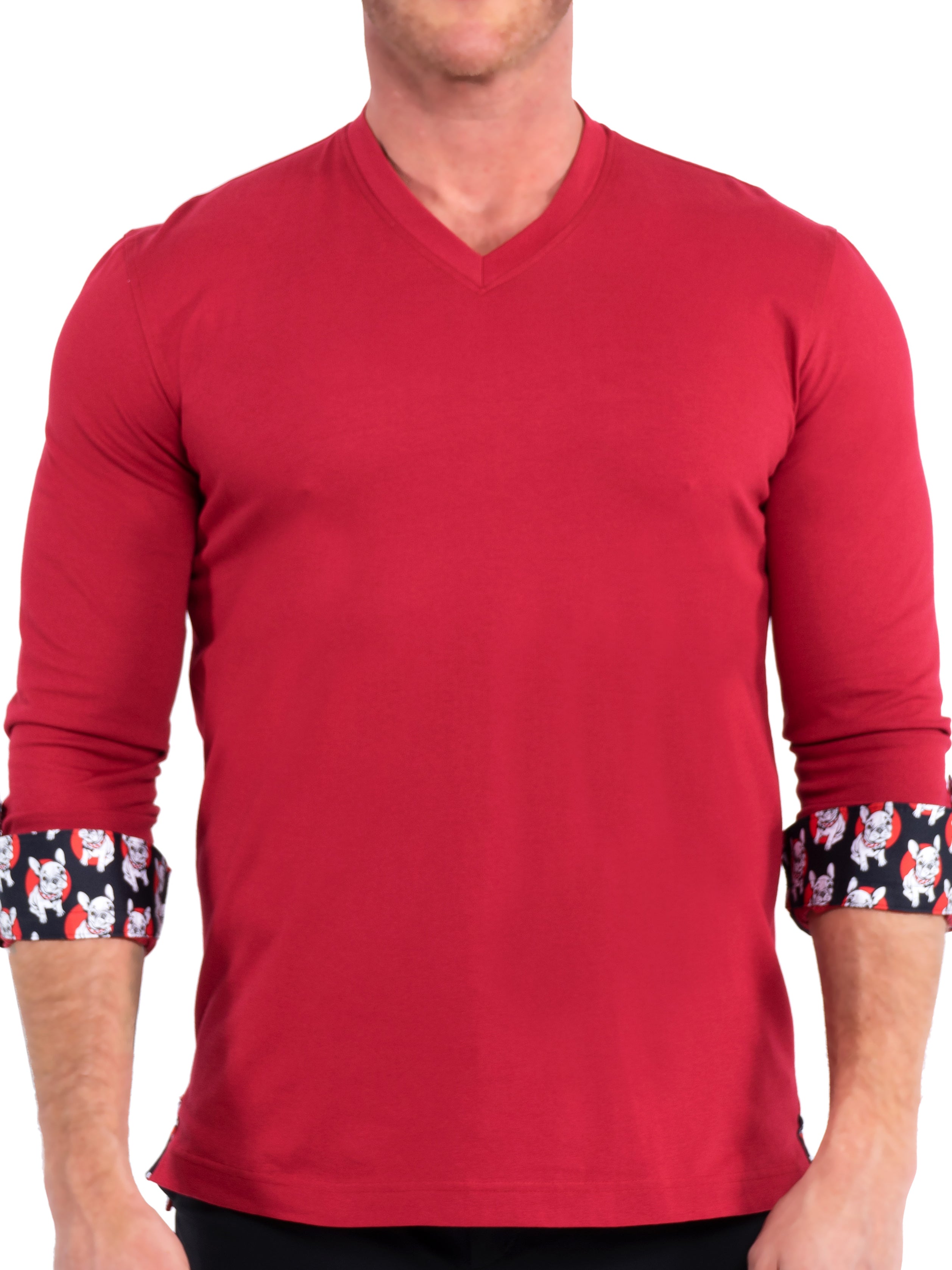 V-Neck Edison SolidPuppy Red