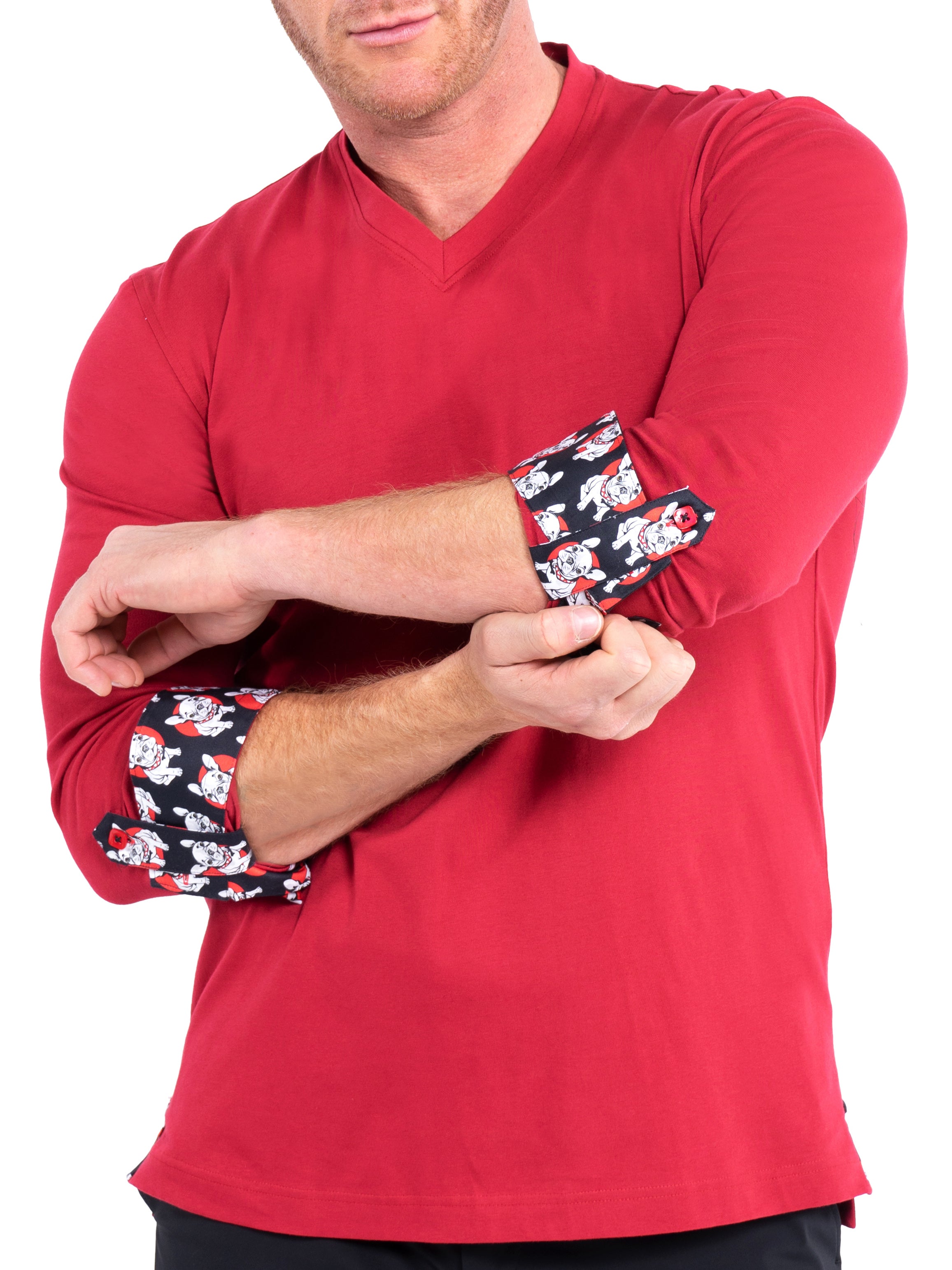 V-Neck Edison SolidPuppy Red